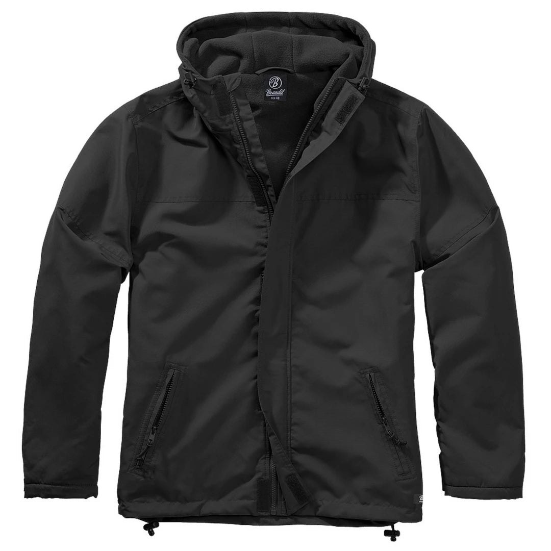 Brandit Black Windbreaker Zipped Hooded Jacket Military Jacket Camo - 2XL