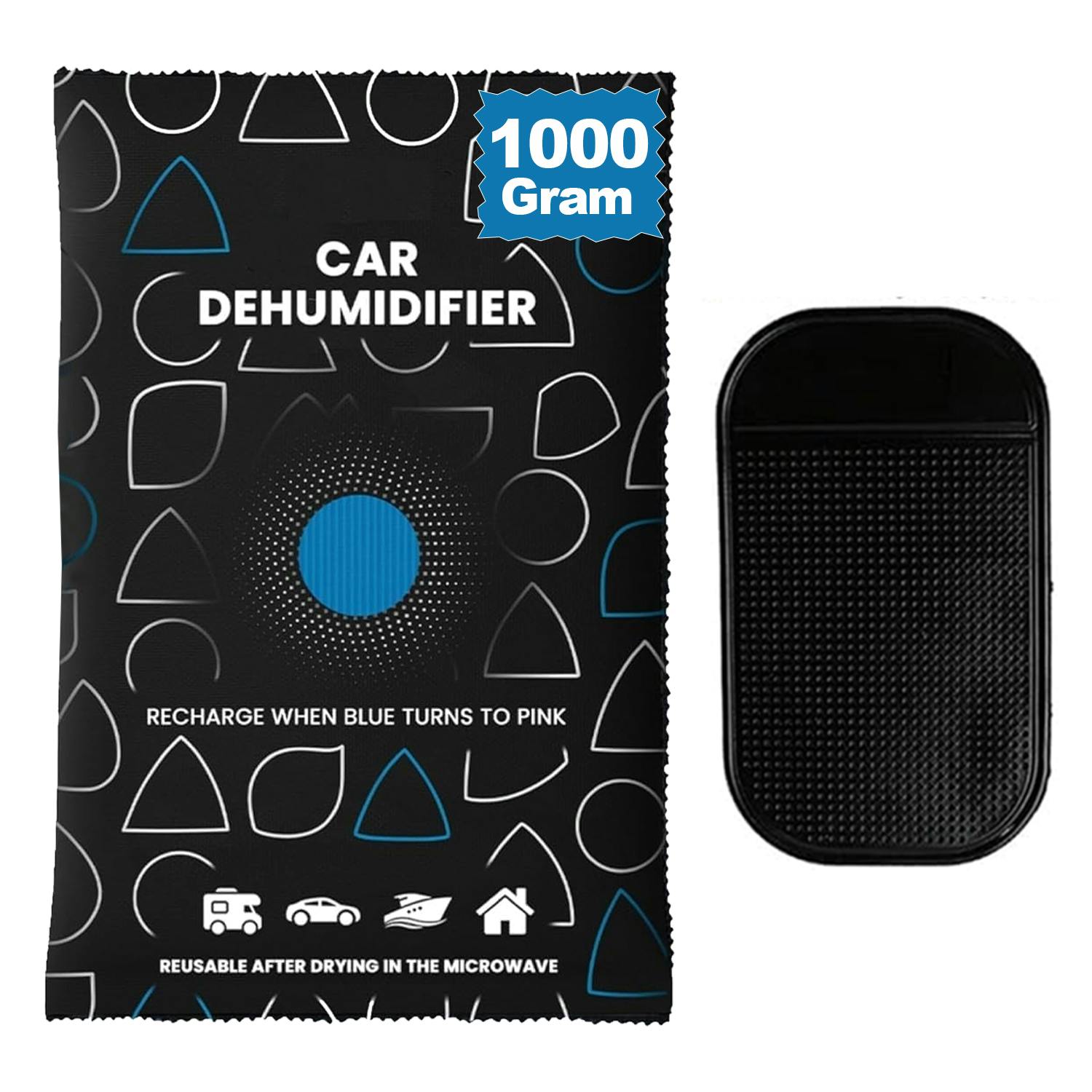 Mantraraj Black 1 Kg Car Home Dehumidifier Large Dry Bag Moisture Killer Absorber Pad Reusable - Pack Of 1 - Dehumidifier