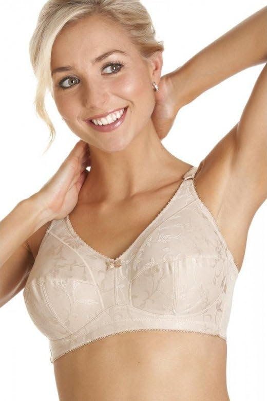 Camille Women's Beige Cotton Comfort Non Wire Soft Cup Bra - 34Dd