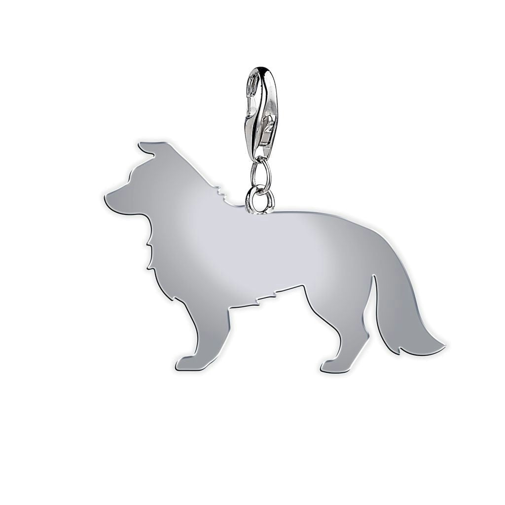 Mylee London Silver Border Collie Silhouette Charm - Clip On Charm - No