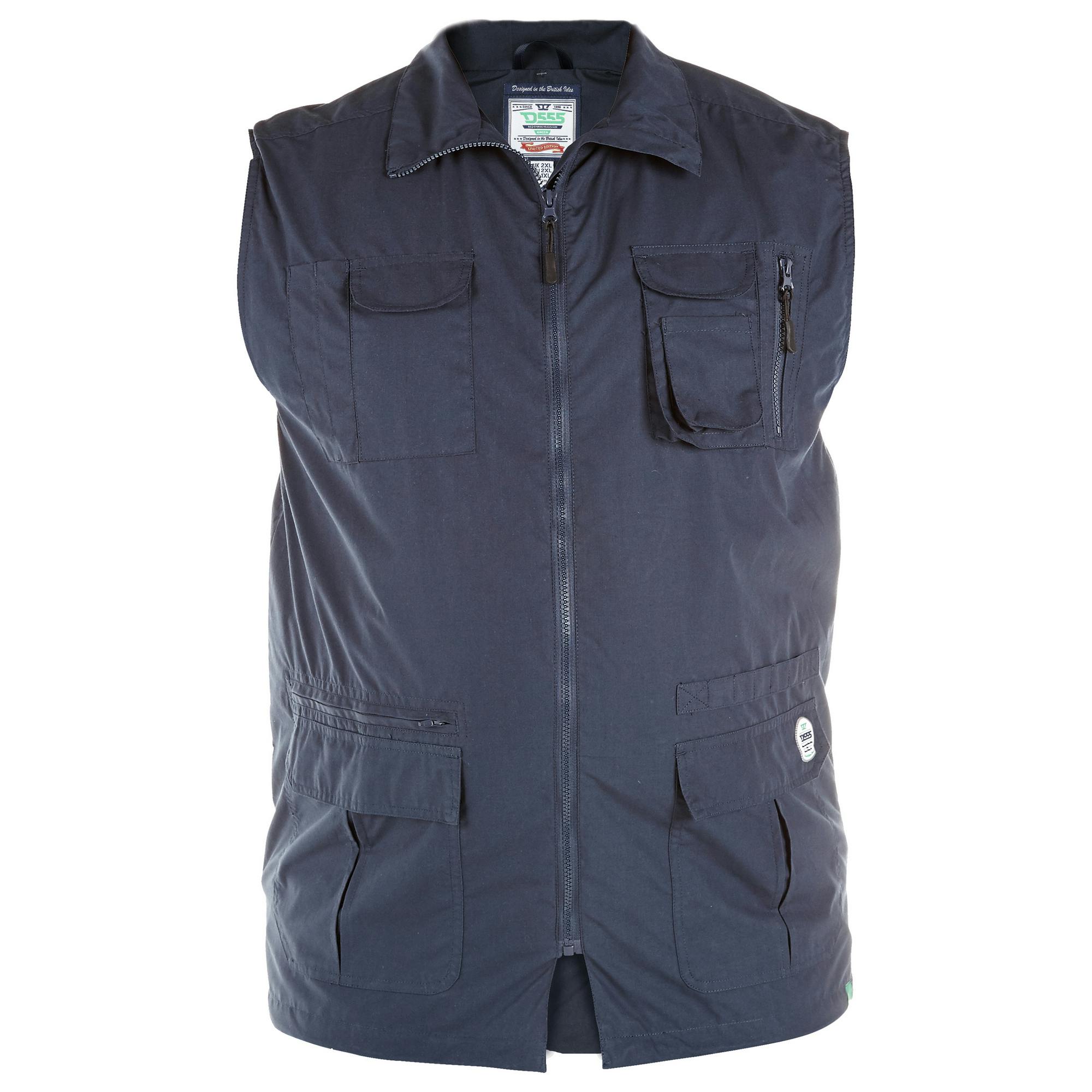 Duke Men's D555 Enzo Multi Pocket Kingsize Hunting Waistcoat - Navy - 7XL - Navy - 65% Polyester/35% Cotton