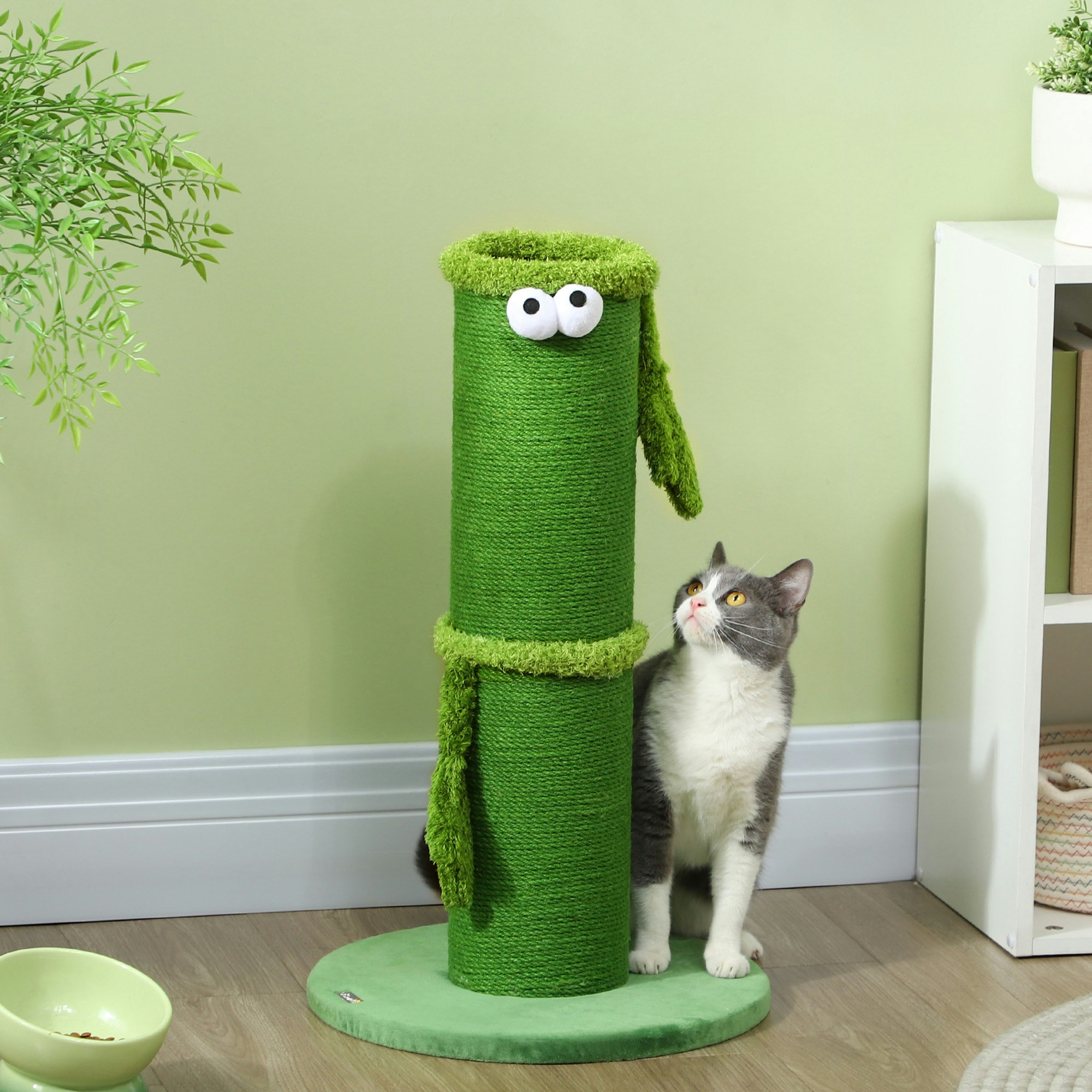 Pawhut Cat Scratching Post For Indoor Cats With Sisal Rope Cover, Large Base