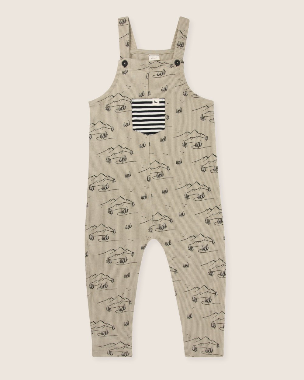 Turtledove London Stone Wilderness Print Dungarees - Stone - 6-12 Months