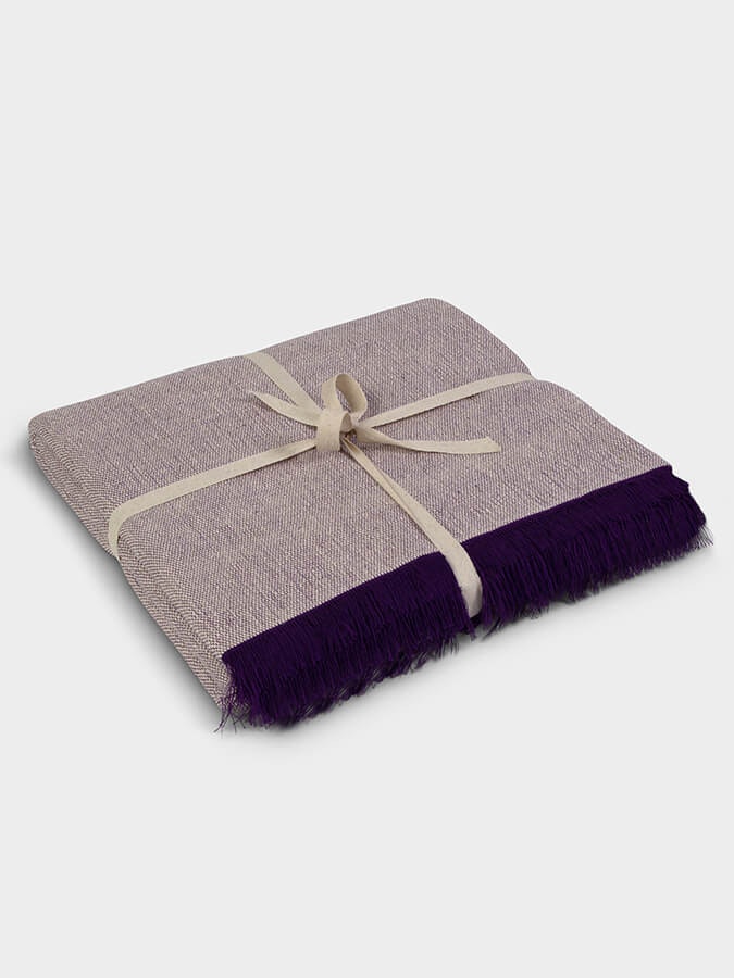 Rackhams Purple Gots Organic Cotton Two Toned Yoga Blanket - Two Toned