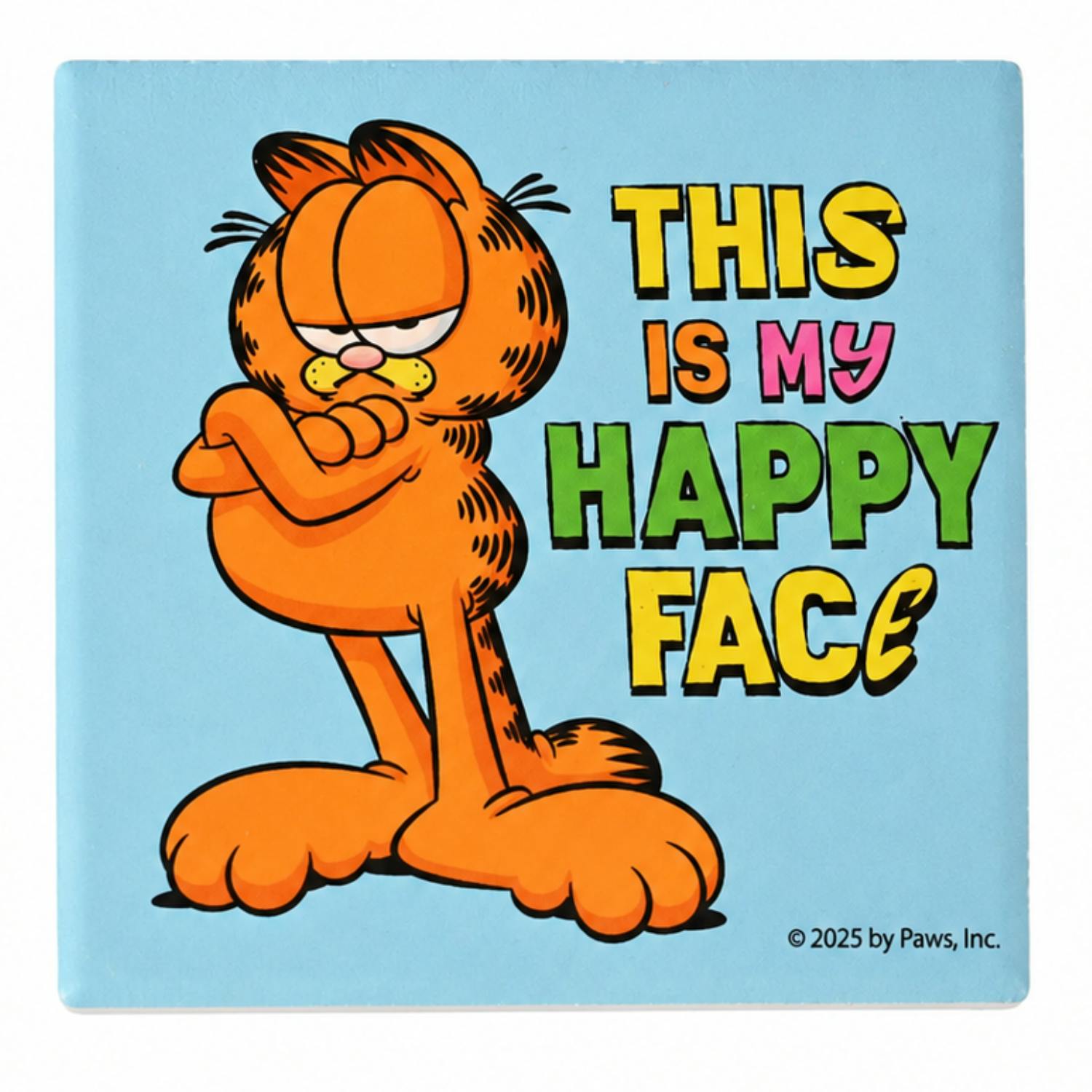 B&Q - Fandomania Garfield 'this Is My Happy Face' Ceramic Coaster - Image 2