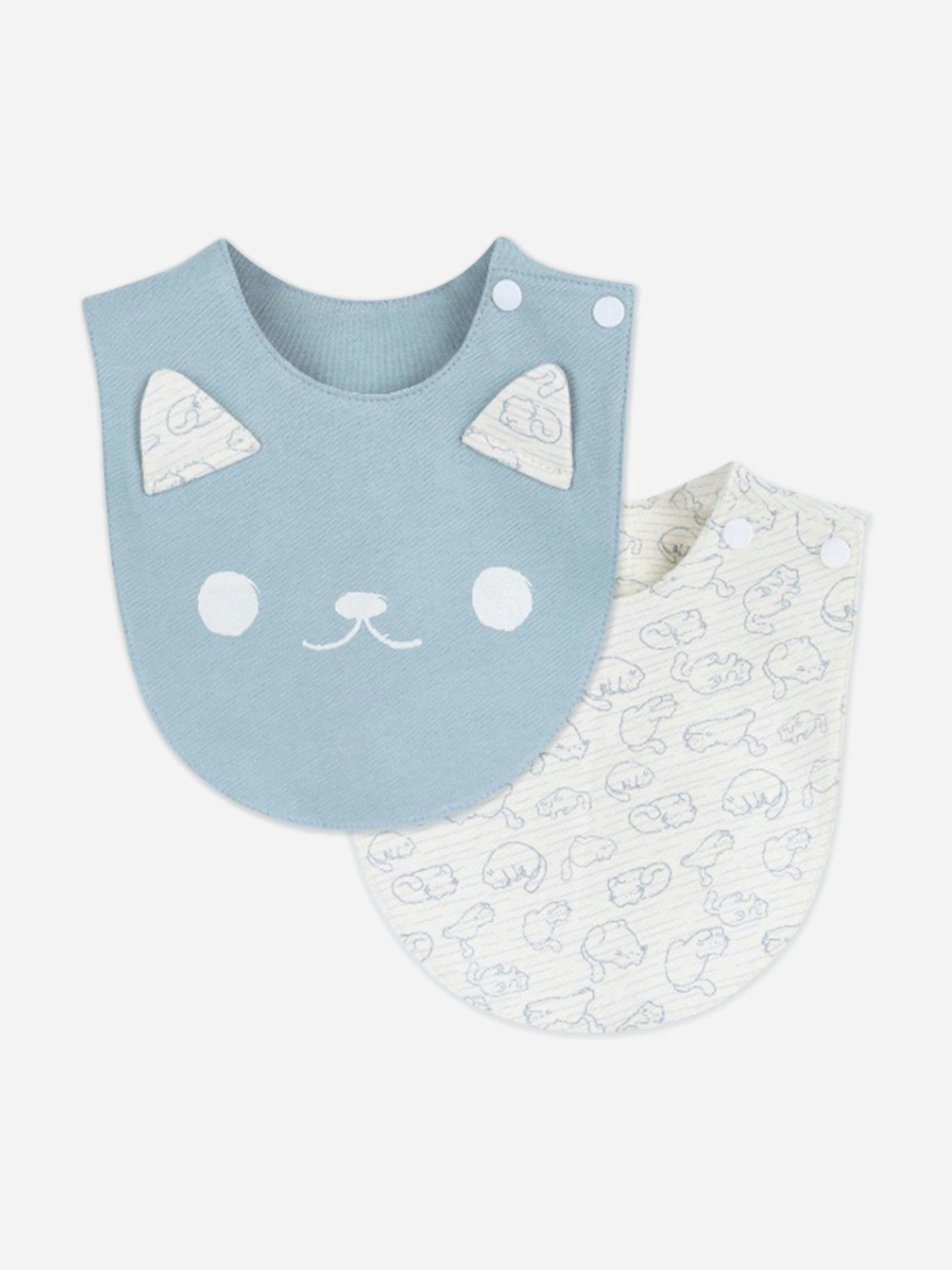Mininio Women's Blue Baby Girls Bib Set In - 0 - 3 Mths