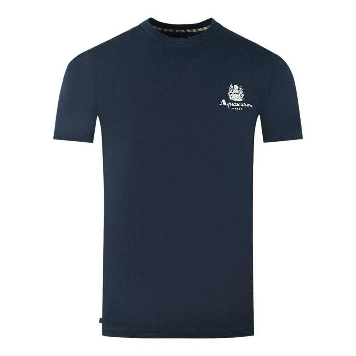 Aquascutum Men's London Aldis Logo T-Shirt - Navy - M - Navy - 100% Cotton