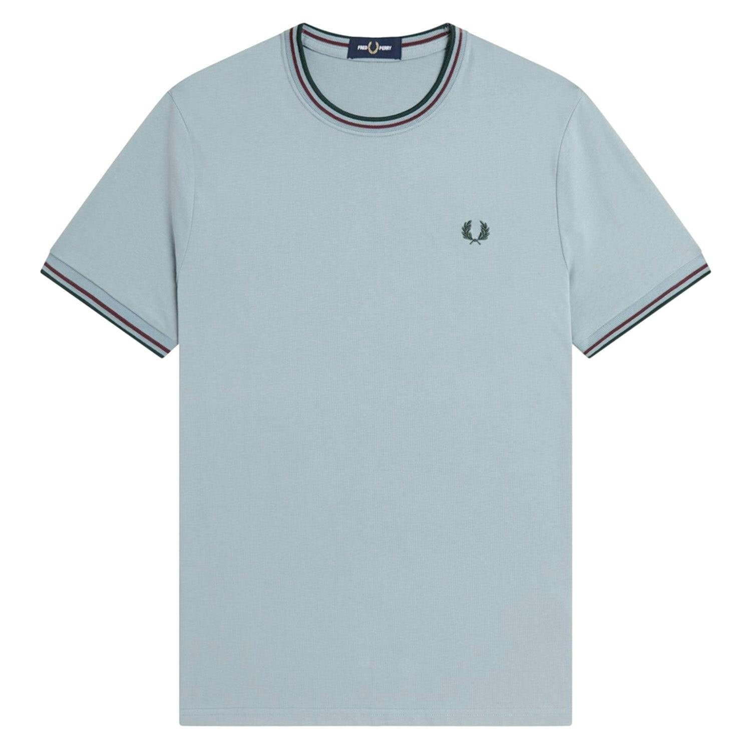 Fred Perry Blue Twin Tipped T-Shirt - Stockport /Oxblood/Grassroots - Large