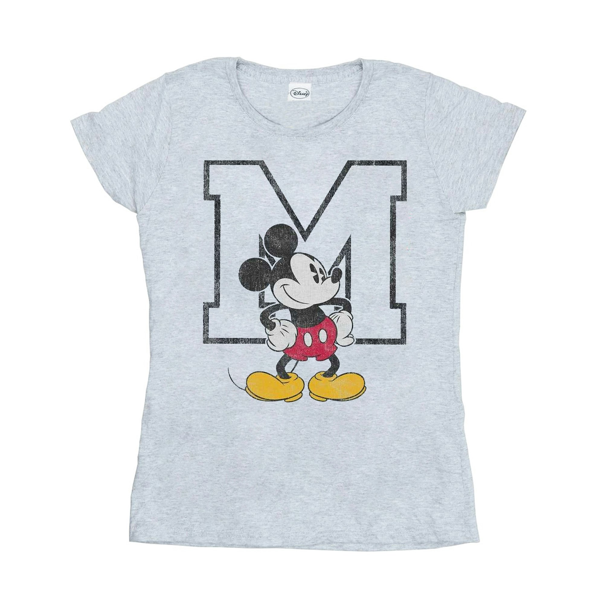Disney Women's Grey / Mickey Mouse Classic Cotton T-Shirt - Sports - Sports - Small