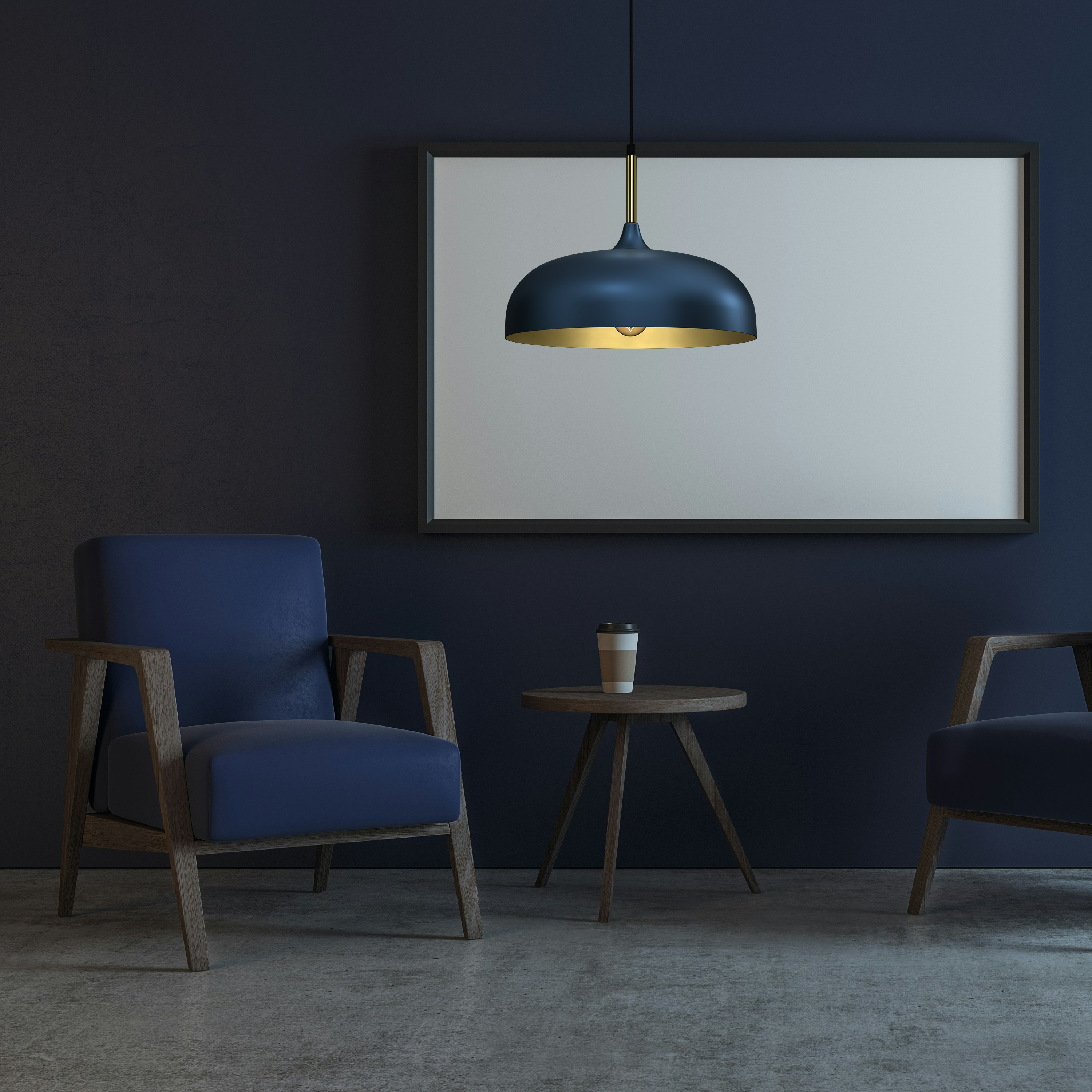 Milagro Blue/Gold Pendant Lamp Lincoln 1Xe27 35Cm