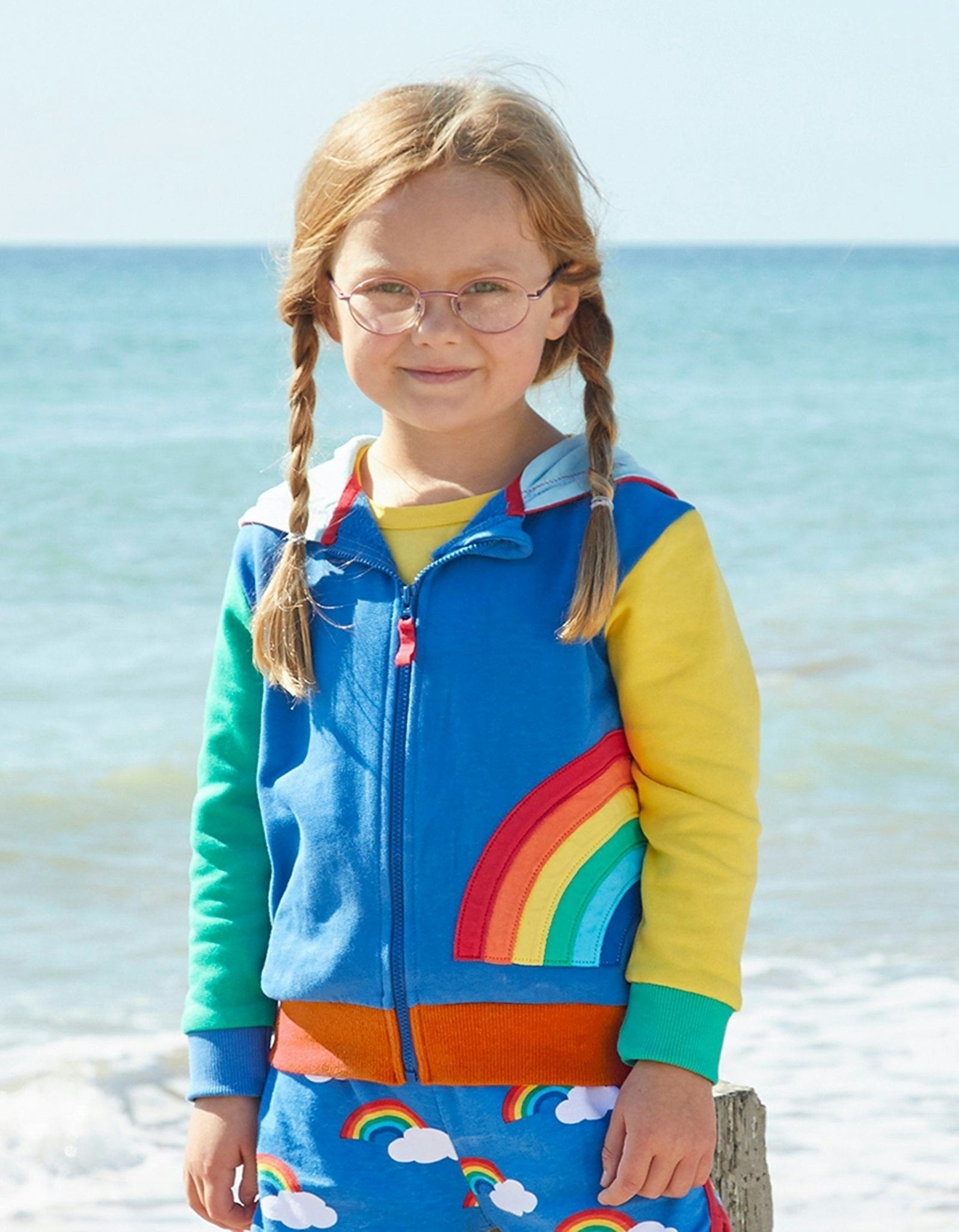 Toby Tiger Organic Rainbow Applique Hoodie - 18-24M / 92Cm