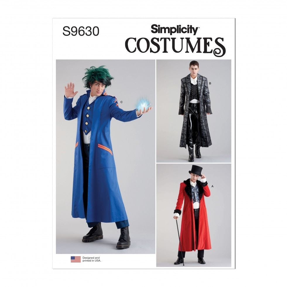 Simplicity Men's Sewing Pattern 9630, Costumes For Aa (34-36-38-40-42) - Intermediate - Aa (34-36-38-40-42)