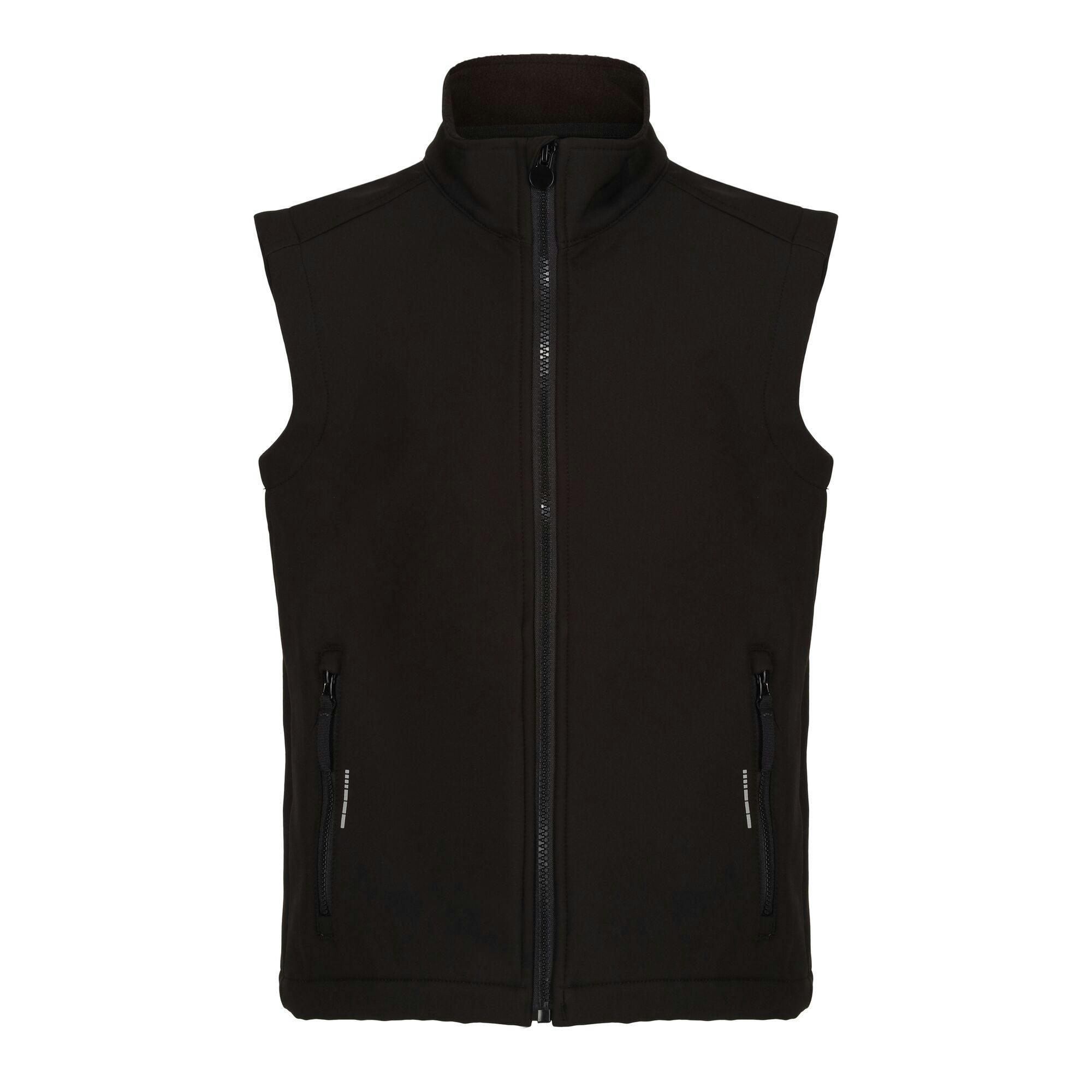 Regatta Black Professional Childrens/Kids Softshell Reflective Gilet - 7-8 Years - 100% Polyester