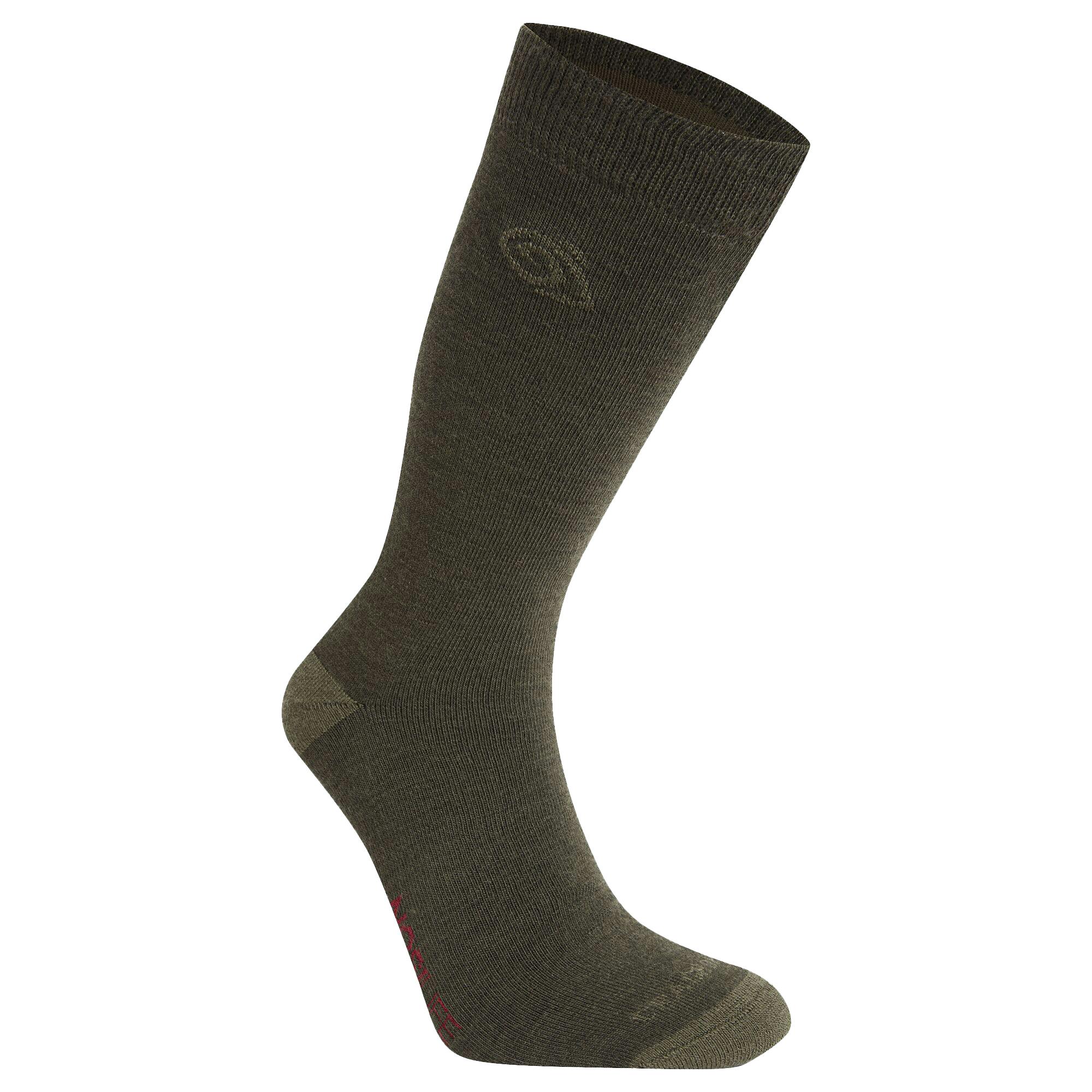 Craghoppers Unisex Green Adult Wool Blend Insect Repellent Boot Socks - Woodland - Woodland - 3 Uk-5 Uk - 38% Merino Wool/38% Polypropylene/23% Polyamide/1% Elastane