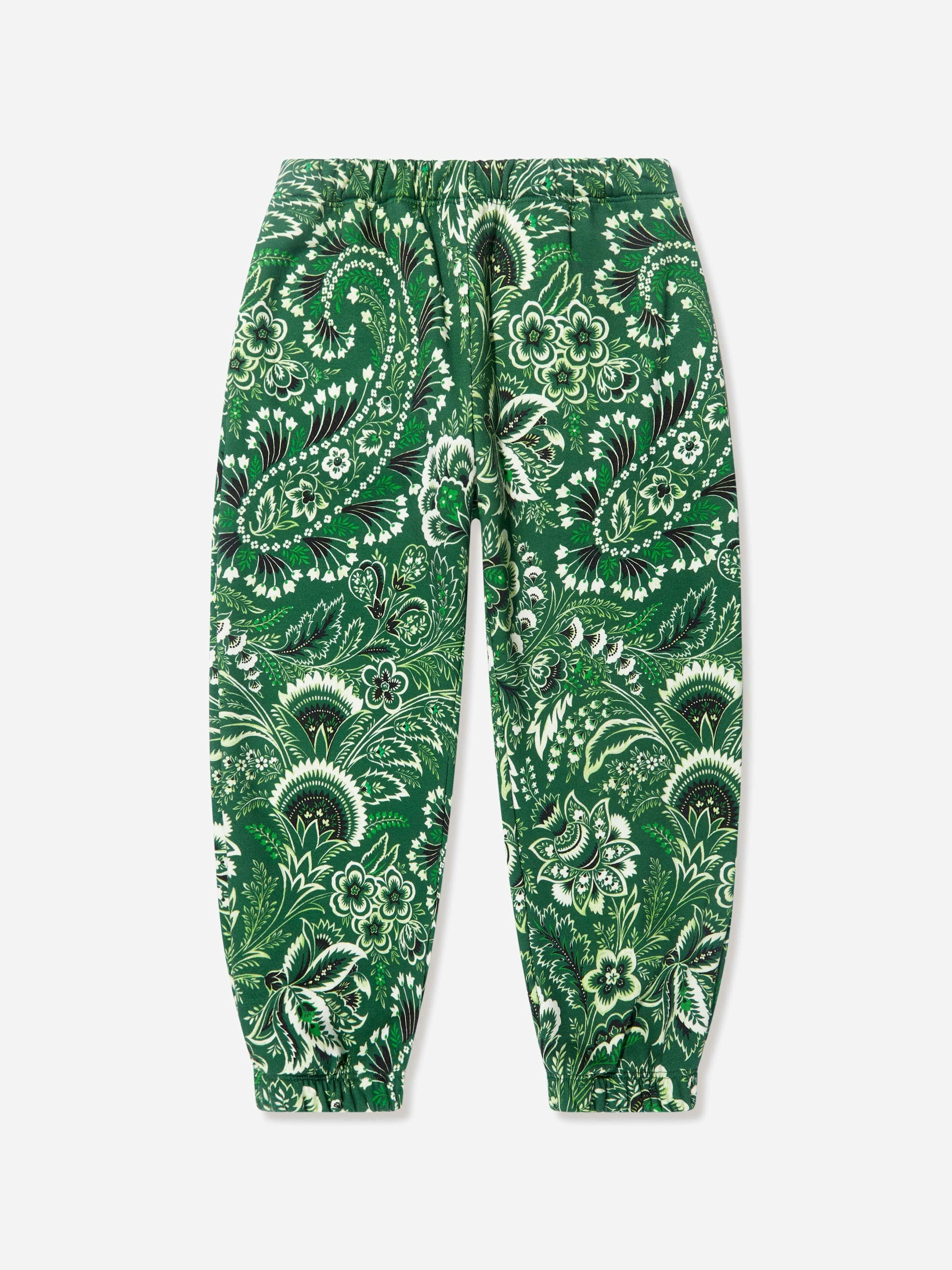 Etro Boys Green Floral Paisley Joggers In - 14 Yrs