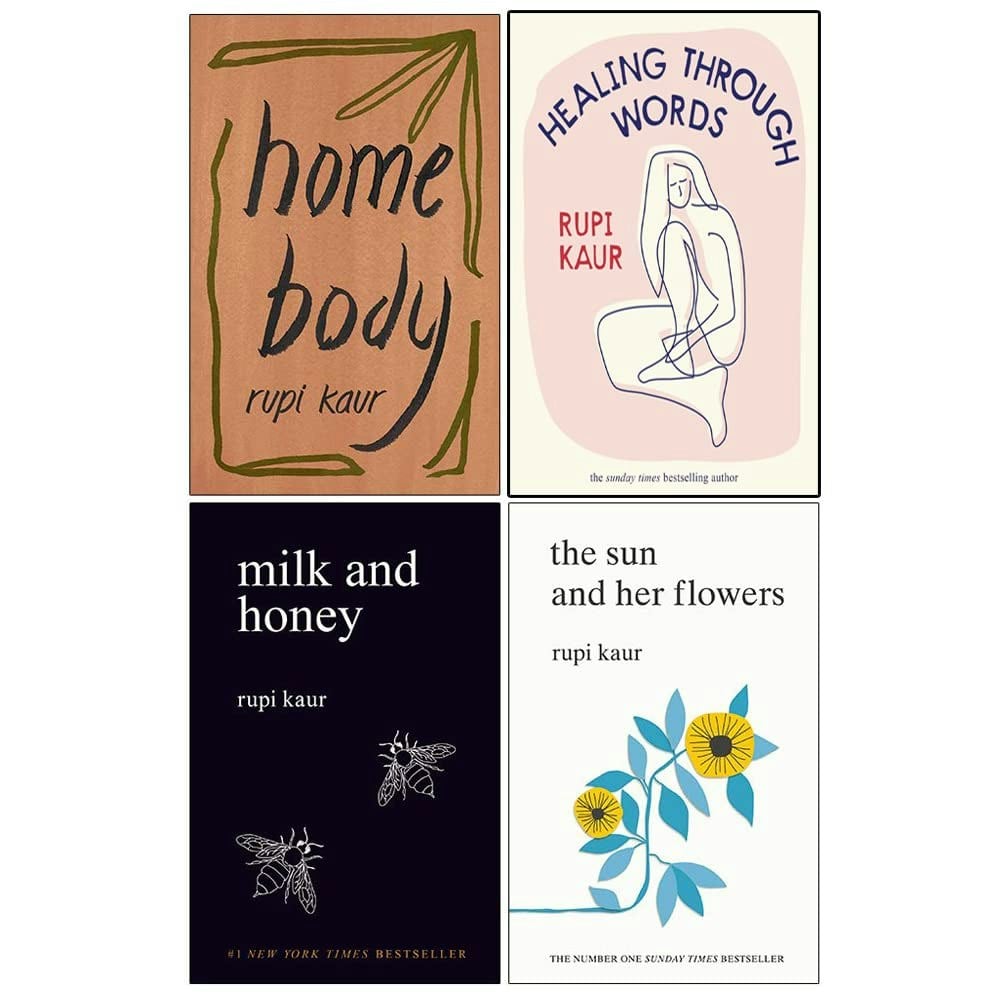 Simon & Schuster Rupi Kaur 4 Book Set Home Body, Milk And Honey, The Sun And Her Flowers & Healing Through Words