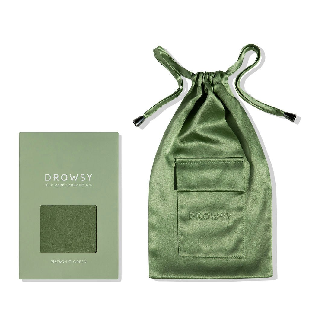 Drowsy Sleep Co Green Pistachio Silk Carry Pouch