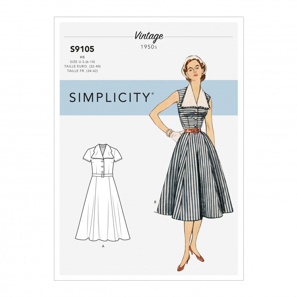 Simplicity Women's Sewing Pattern 9105, Dresses For H5 (6-8-10-12-14) - Intermediate - U5 (16-18-20-22-24)