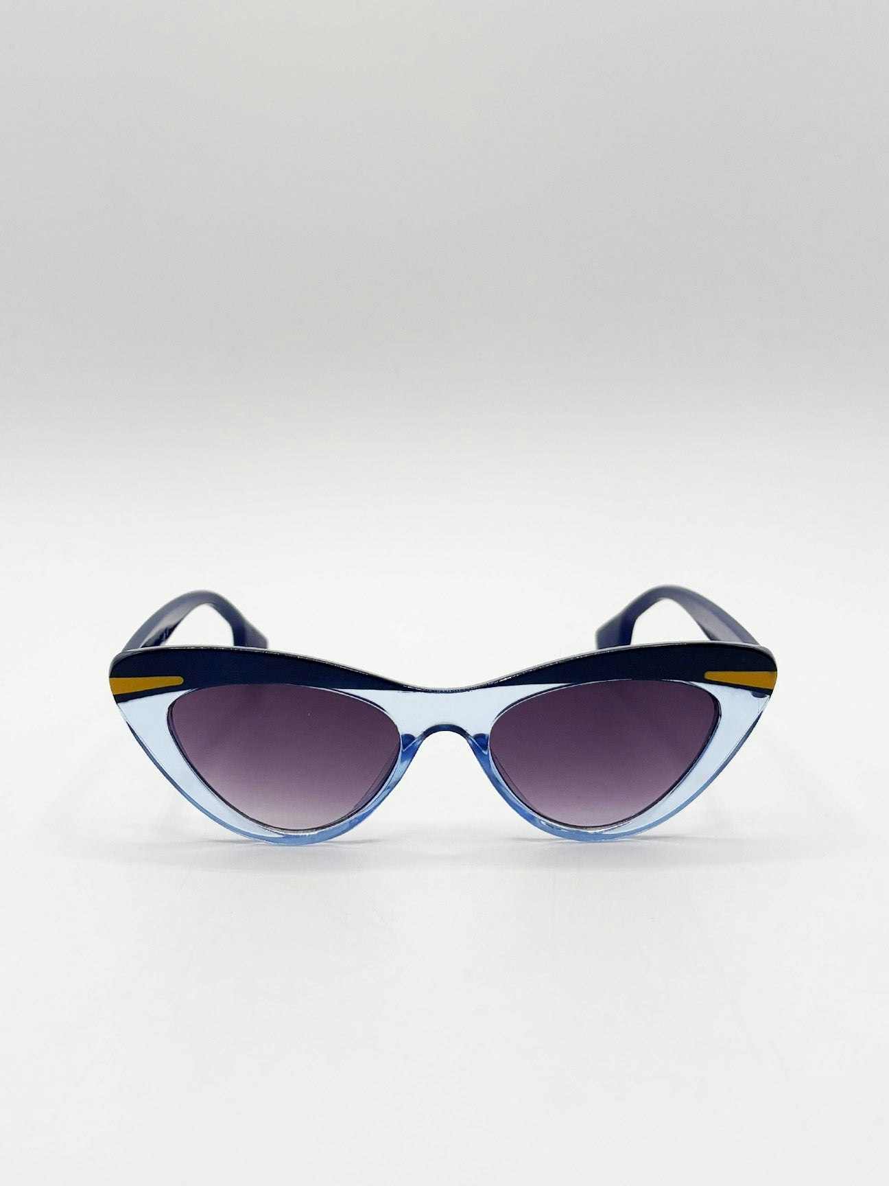 Svnx Blue Two Tone Cat-Eye Sunglasses In S - One Size