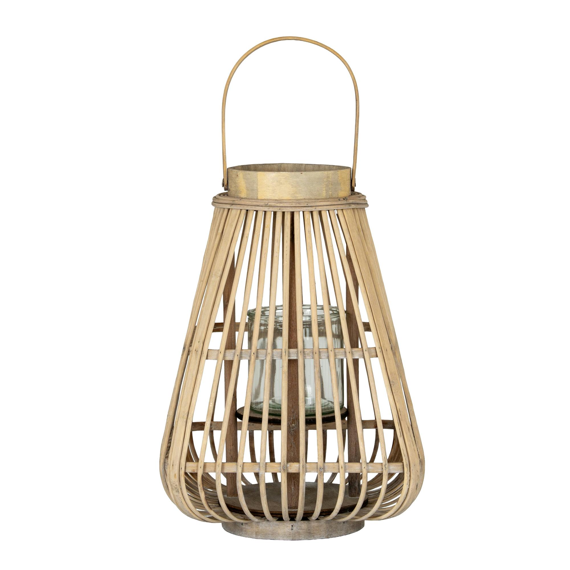 Hill Interiors Brown Peardrop Wicker Candle Lantern - / - 35Cm X 26Cm X 26Cm - / - 100% Mixed
