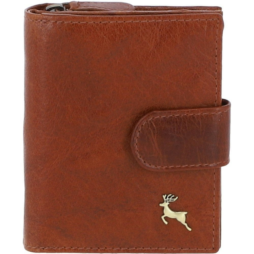 Ashwood Grain Vintage Wash Leather Wallet Purse - One Size - Tan - Leather