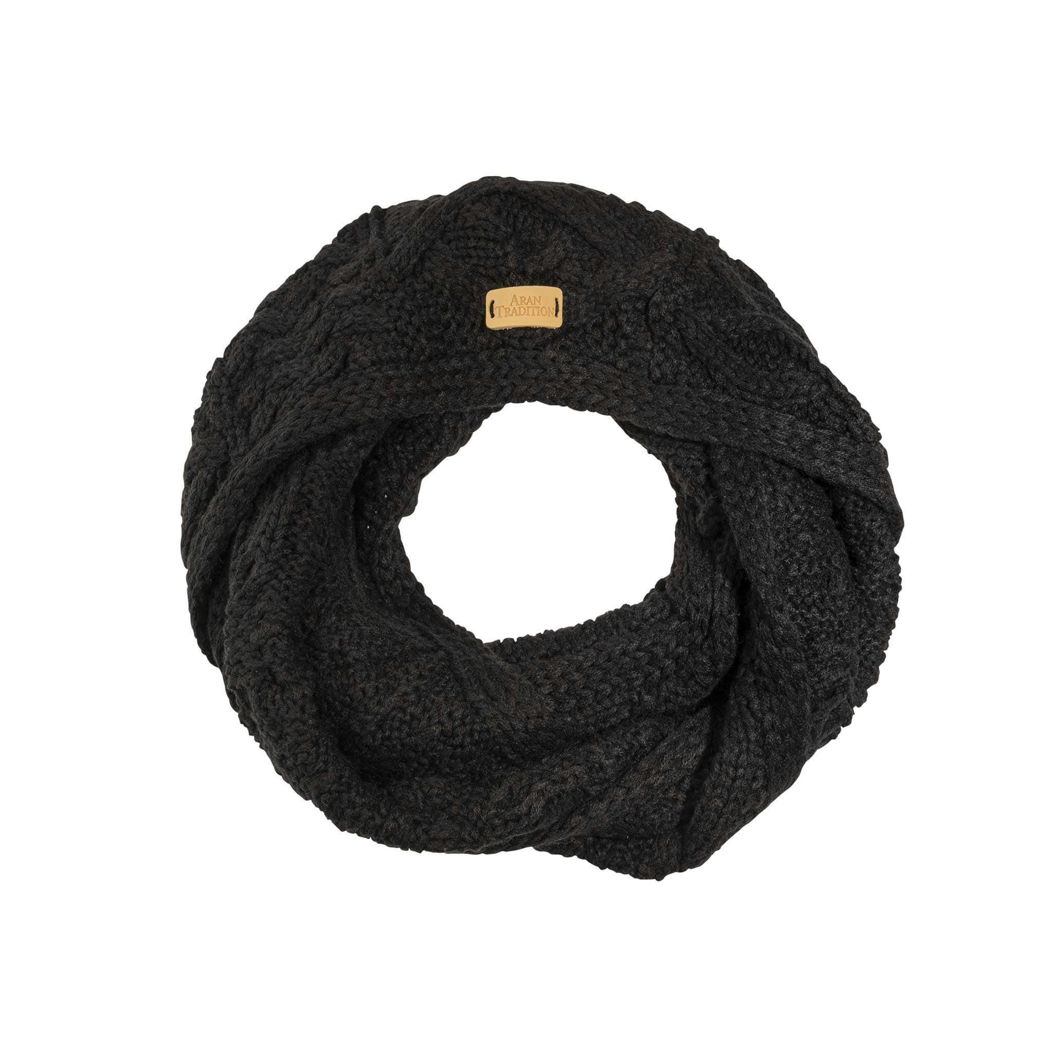 Aran Traditions Black Aran Cable Knit Snood