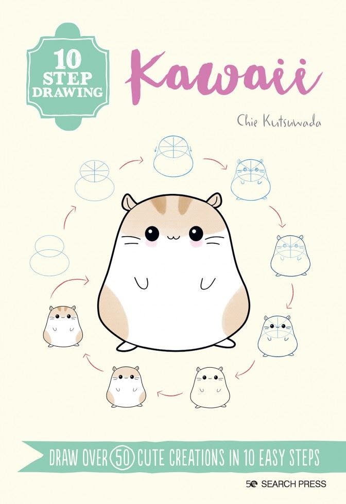 10 Step Drawing: Kawaii: Draw over 50 cute by Chie Kutsuwada (PB 2023) - Image 10