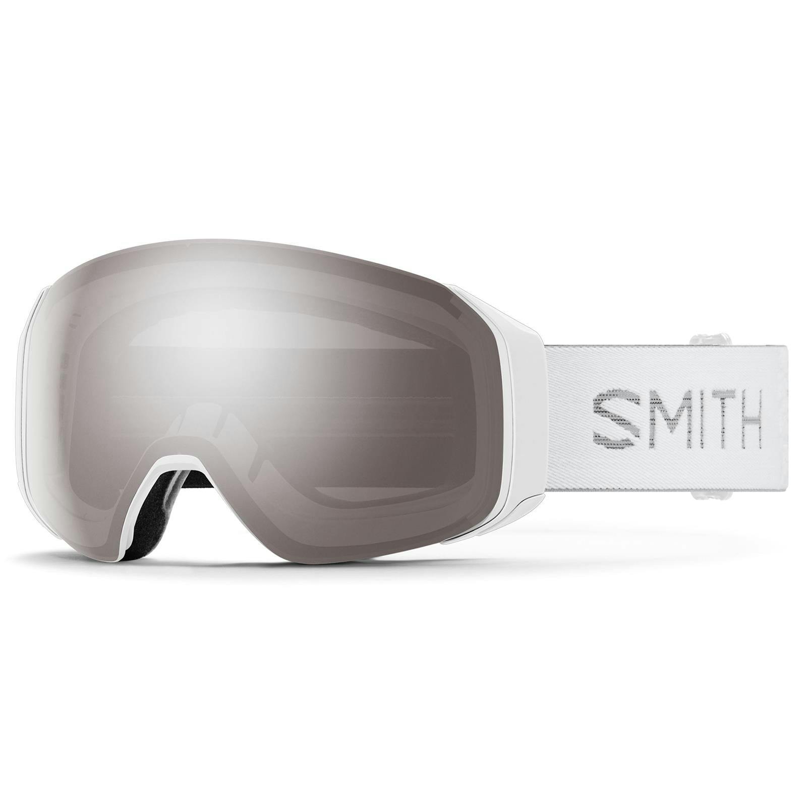 Smith White/Blue Ski Goggles 4D Mag S 0Or 5T Chunky Knit Chromapop Sun Platinum Mirror & Cp Storm Sensor Mirror