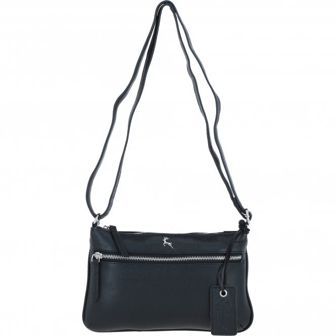 Ashwood Women's Black Real Leather Crossbody Bag: Swansea - Leather