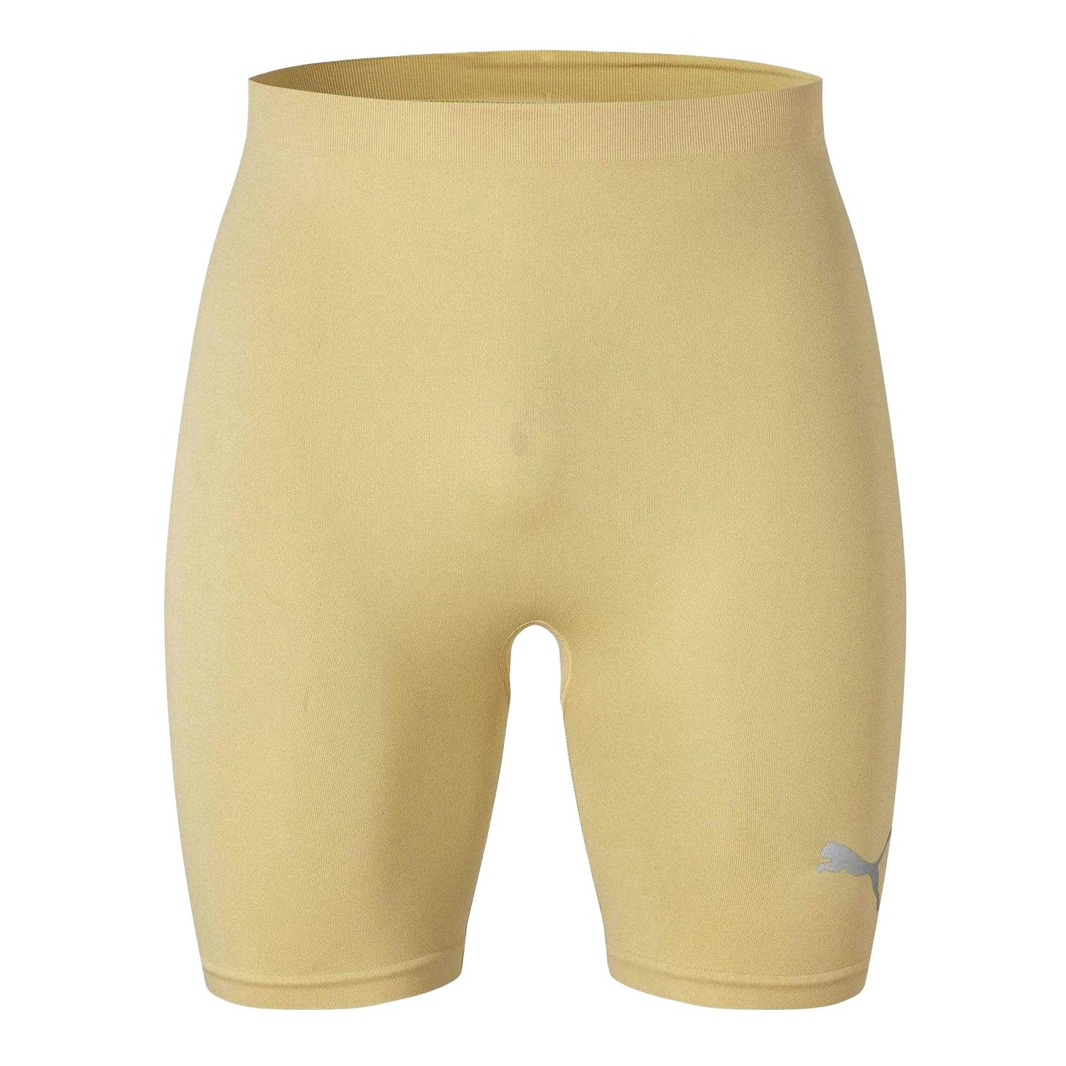 Puma Men's Orange Team Tight Shorts - M S - 100% Mixed