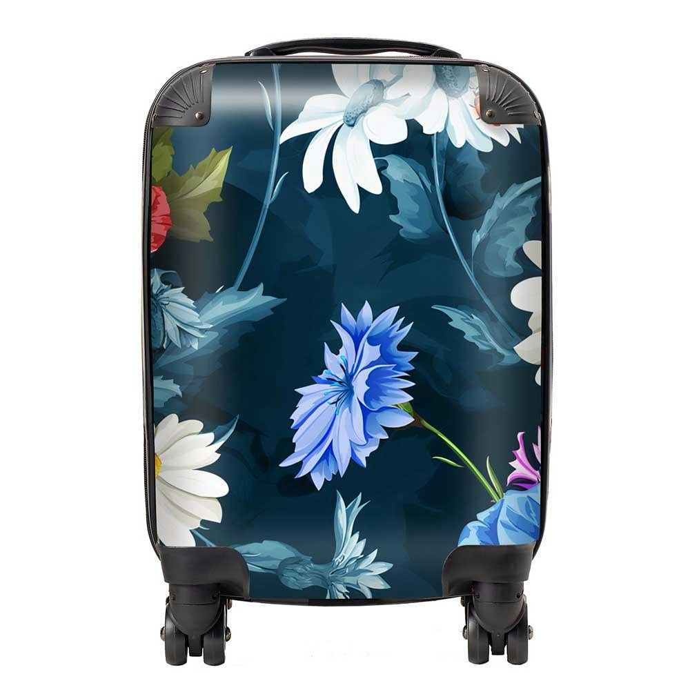 Warren Reed Blue Poppy Flowers With Chamomile Suitcase - Small