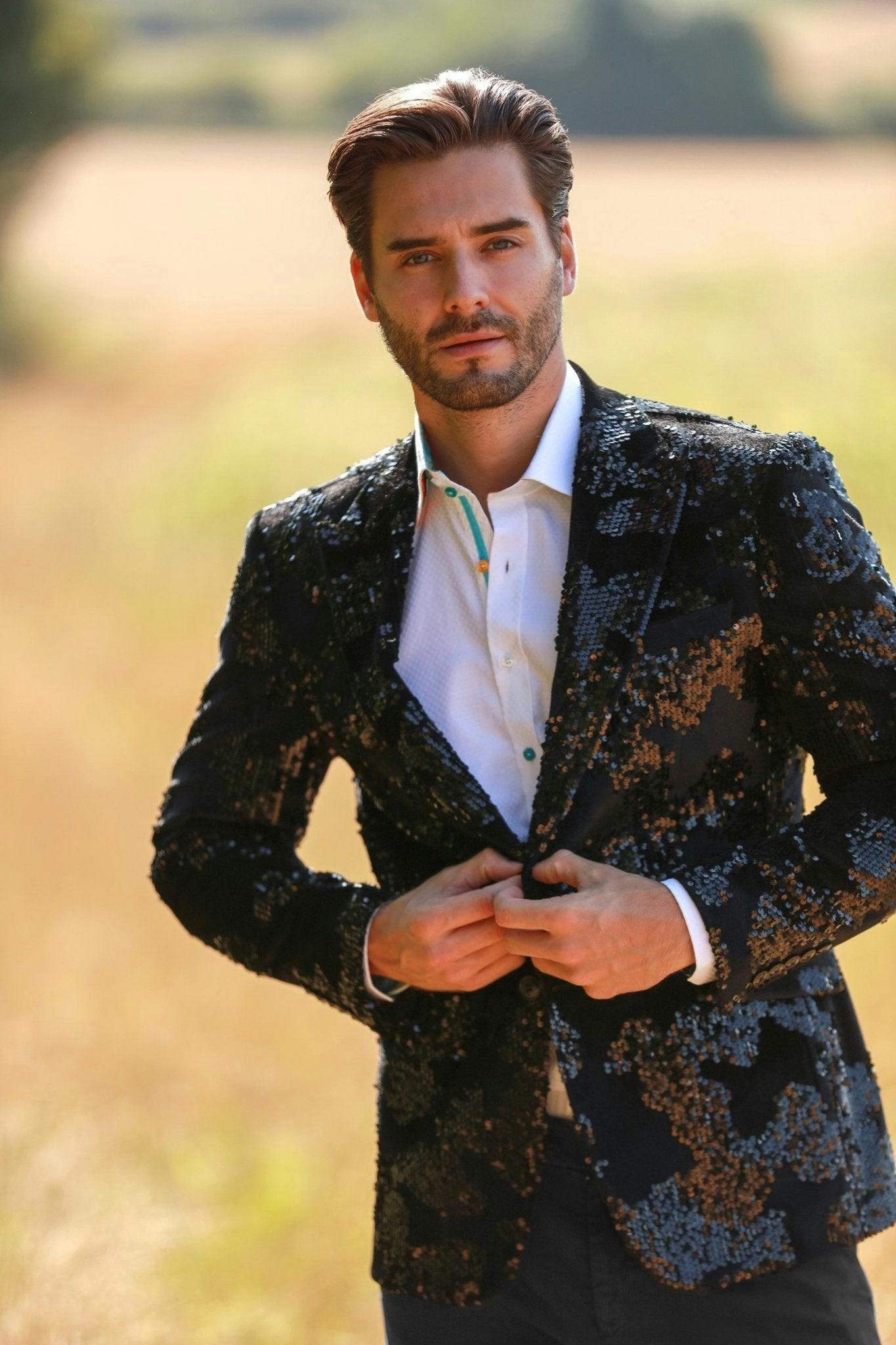 Claudio Lugli Black Sequined Jacket - 42 Uk/ 52 Eu