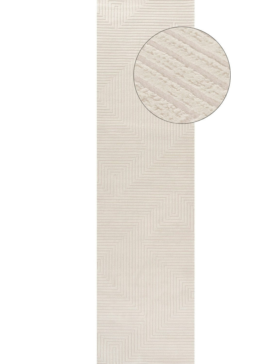Rackhams Cream Carmel Geometric Rug | 6040 - 80X300 Cm