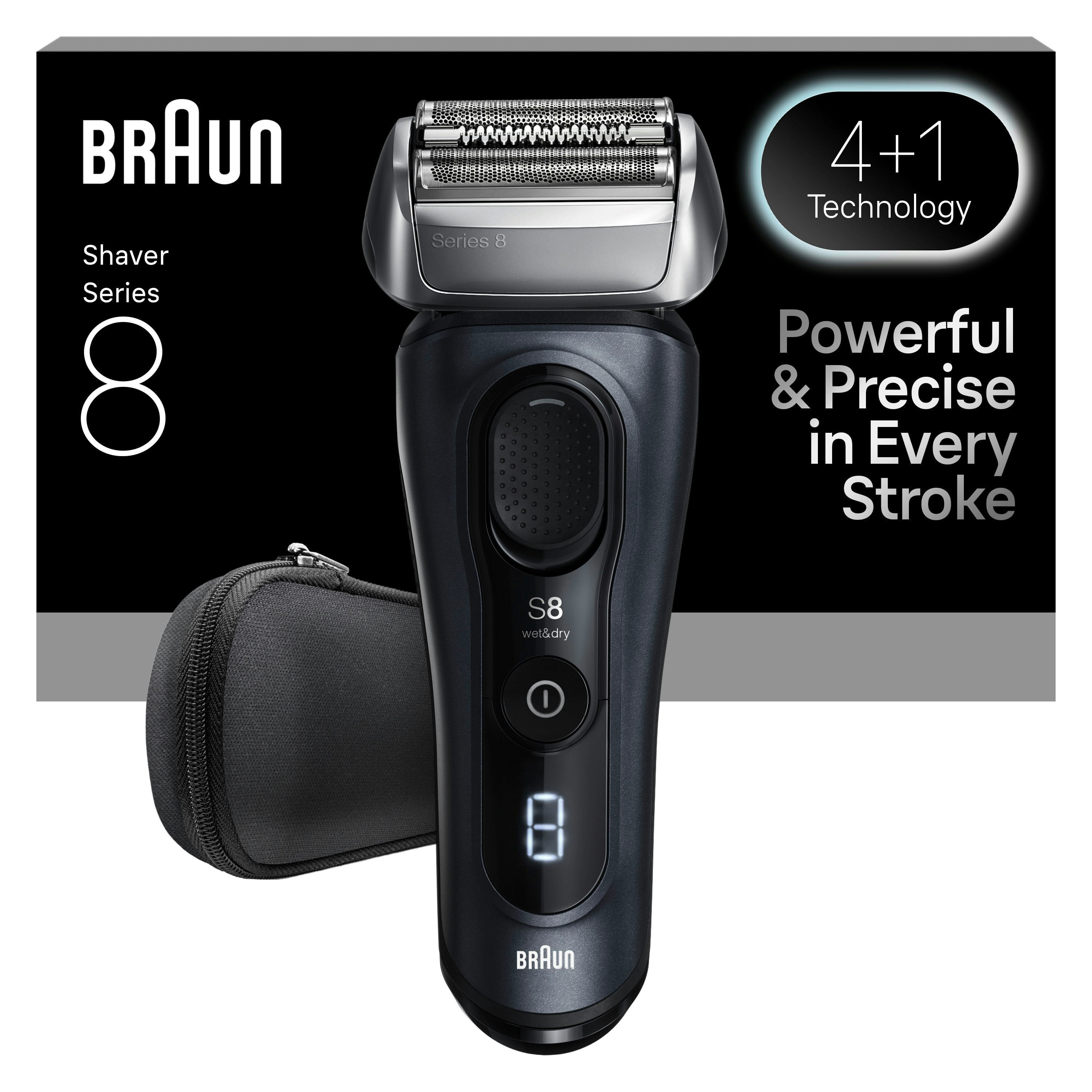 Braun Men's Grey Series 8 8603S Electric Shaver, Sensoadapt, 60 Min