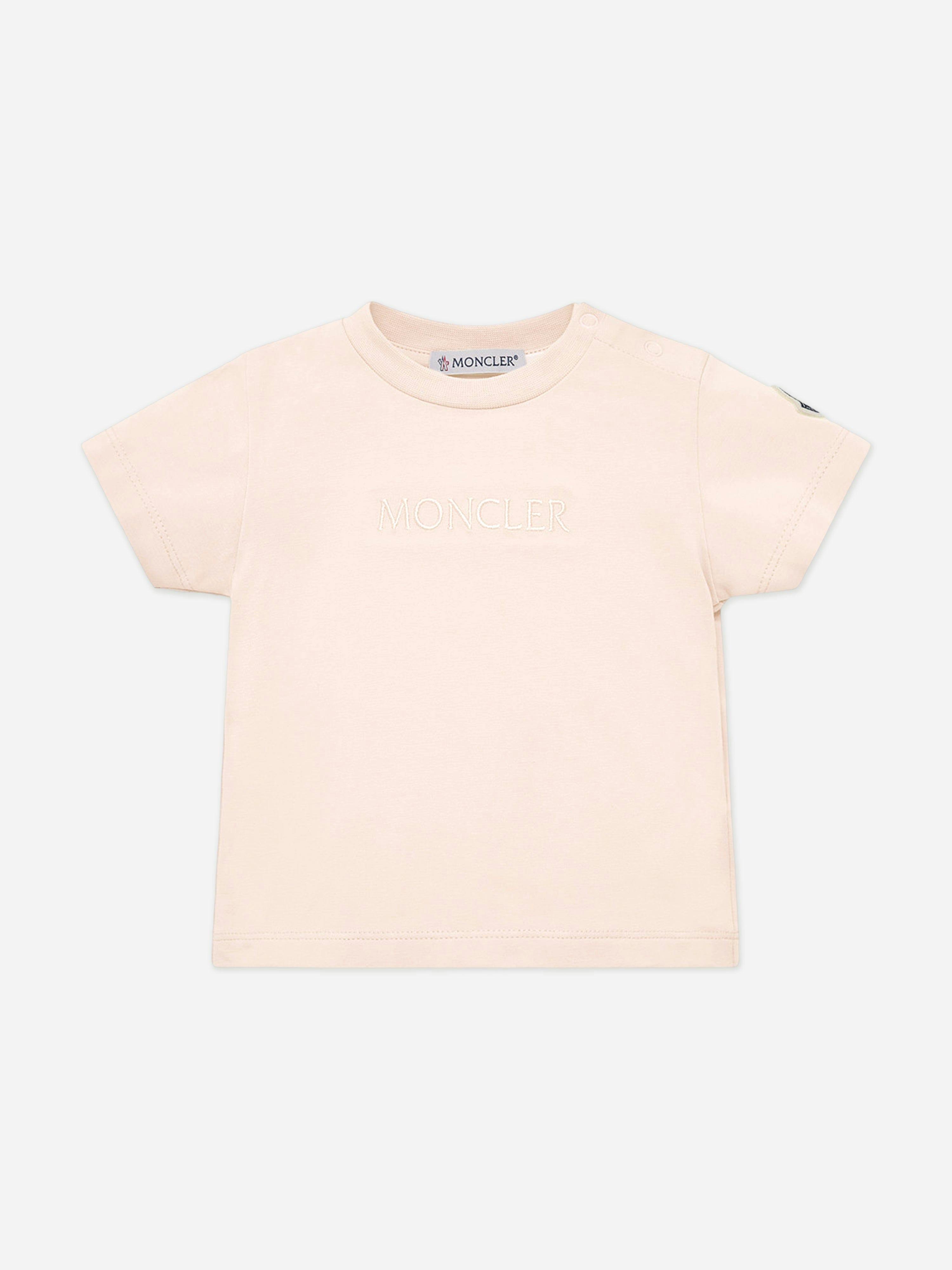 Moncler Enfant Women's Pink Baby Girls Logo T-Shirt In - 3 - 6 Mths