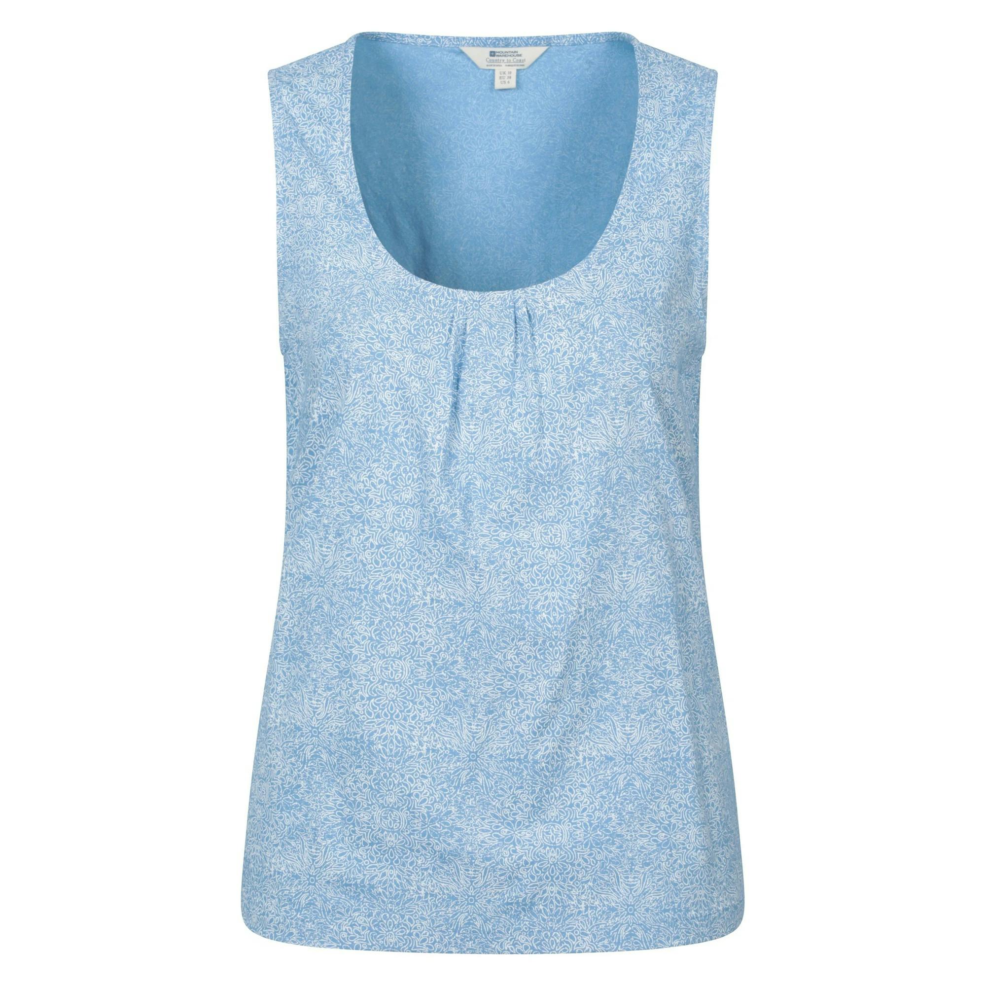 Mountain Warehouse Women's Blue Orchid Floral Tank Top - Pale - 4 Uk - Pale - 100% Viscose