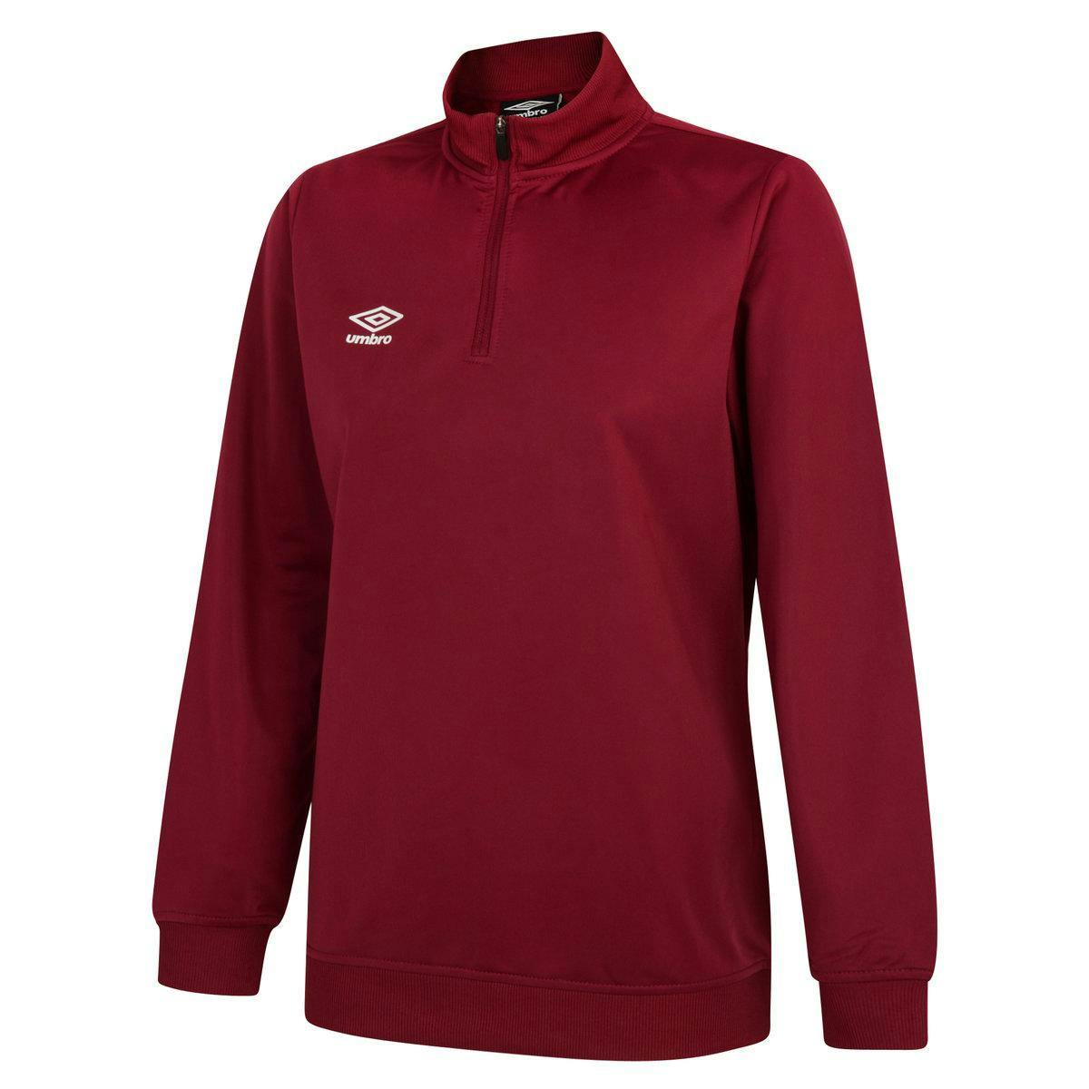 Umbro Women's Club Essential Half Zip Sweatshirt - New Claret - Xl - New Claret - 100% Polyester