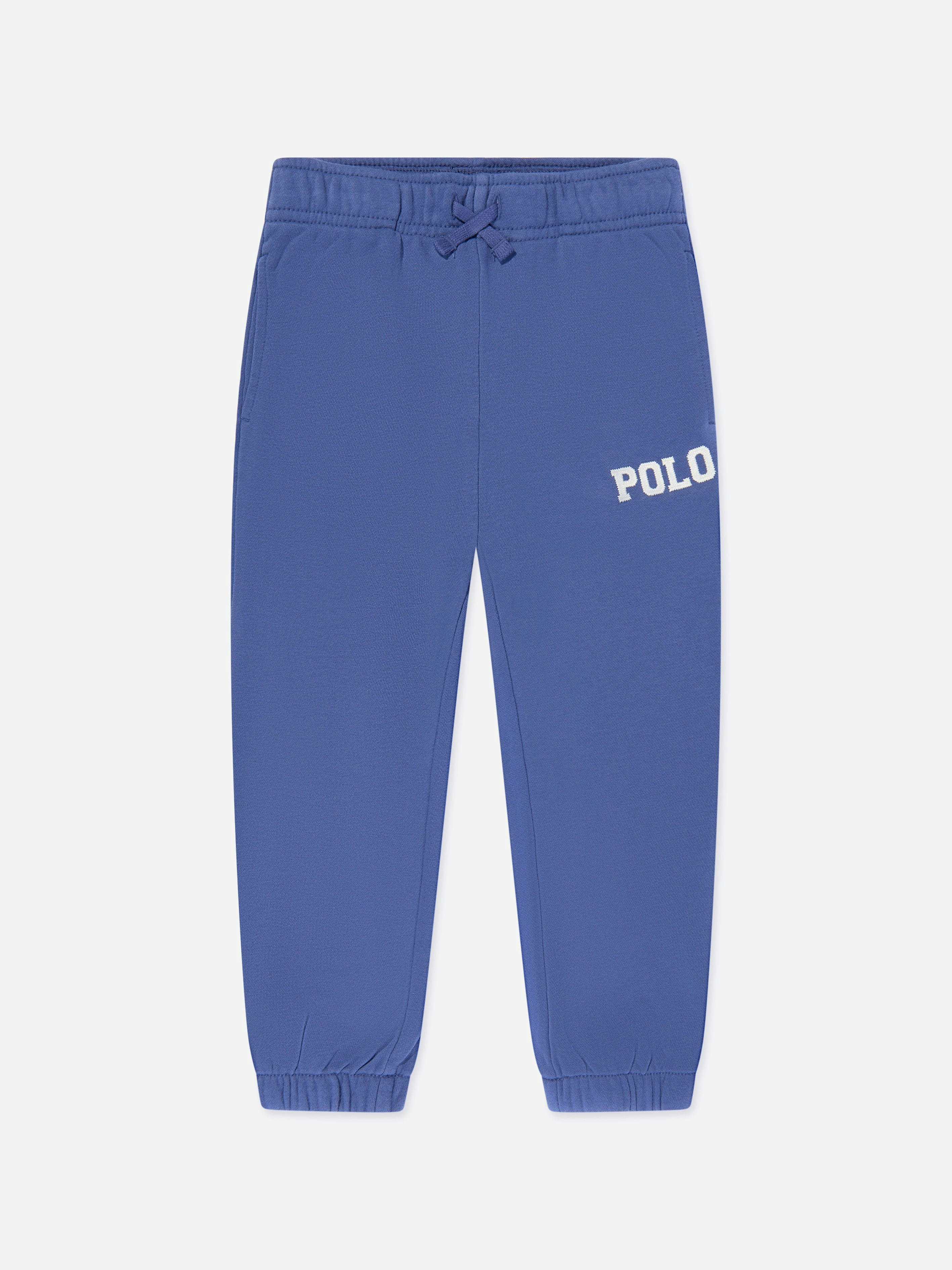 Ralph Lauren Kids Boys Blue Ralph Lauren Logo Joggers In - 7 Yrs