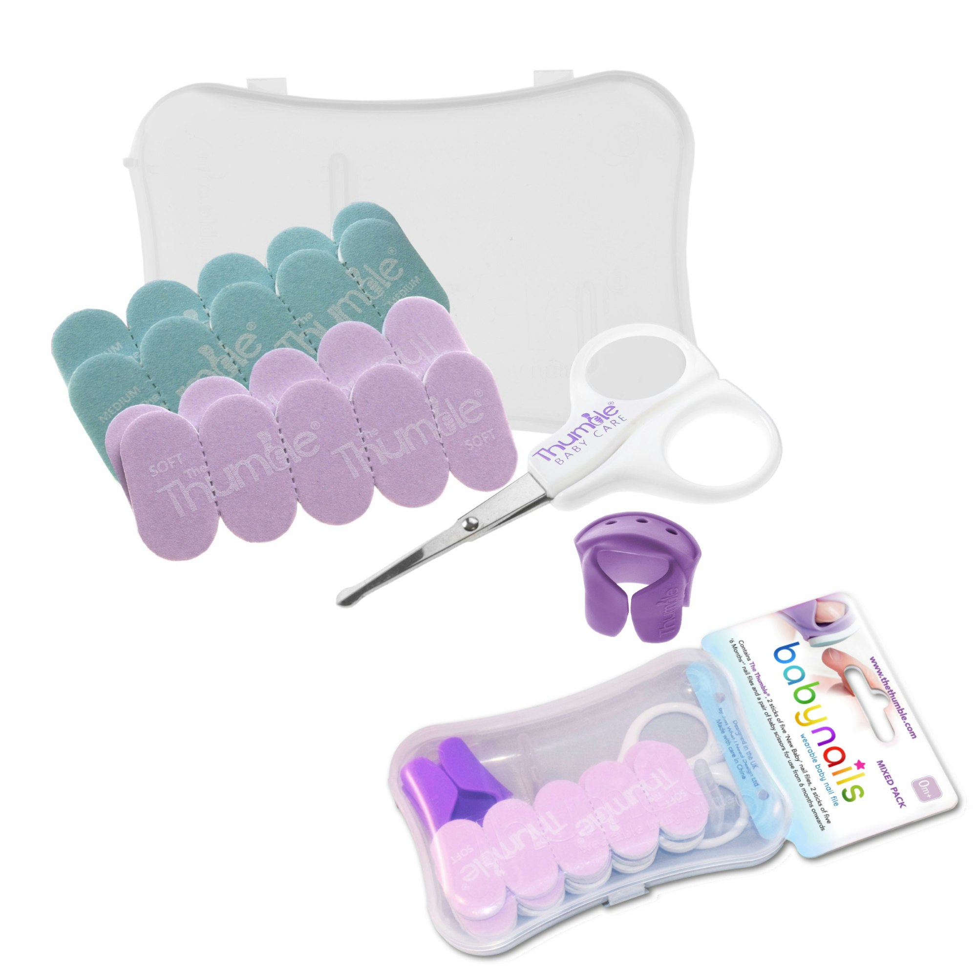 Thumble Baby Care Baby Nails® - Mixed Pack With Scissors (0M+) - Baby Nail Care Kit