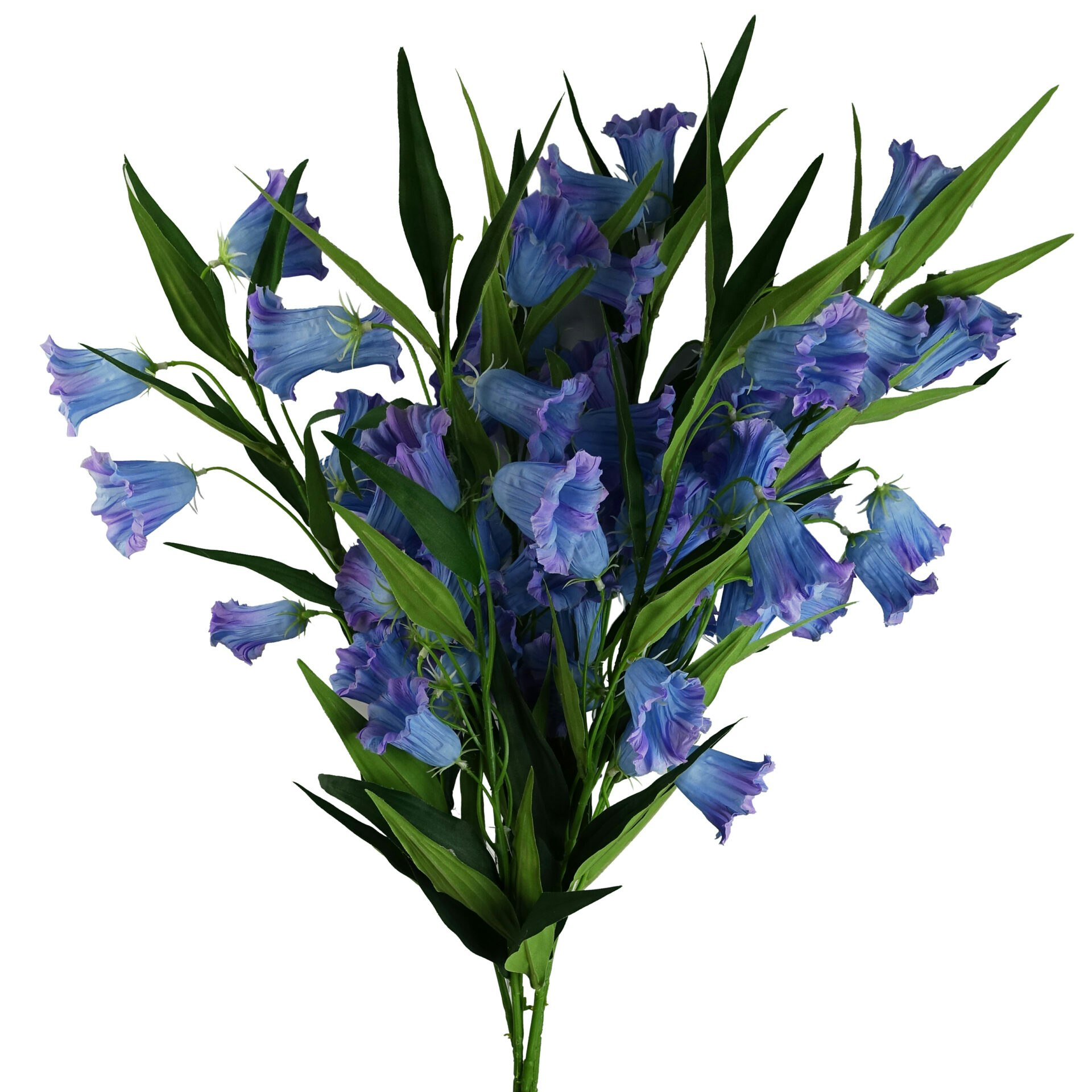Leaf Blue Pack Of 6 X Trumpet Artificial Flower Stem - 6 X Trumpet Flower - 100Cm