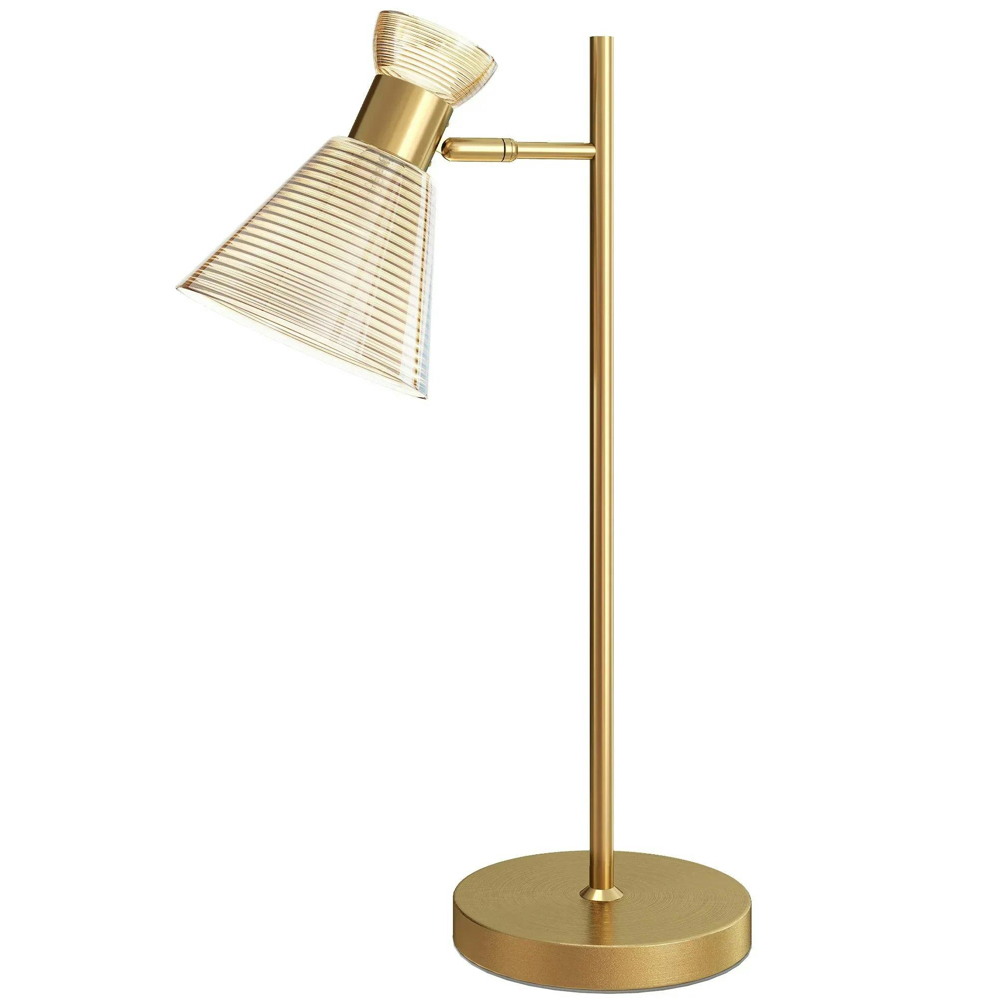 Rackhams Gold Modern Table Lamp, Bedside Lamp With Adjustable Flower-Shaped Head And E27 Socket For Living Room Bedroom Study, Bulb Not Included, Tone - Tone - Image 3