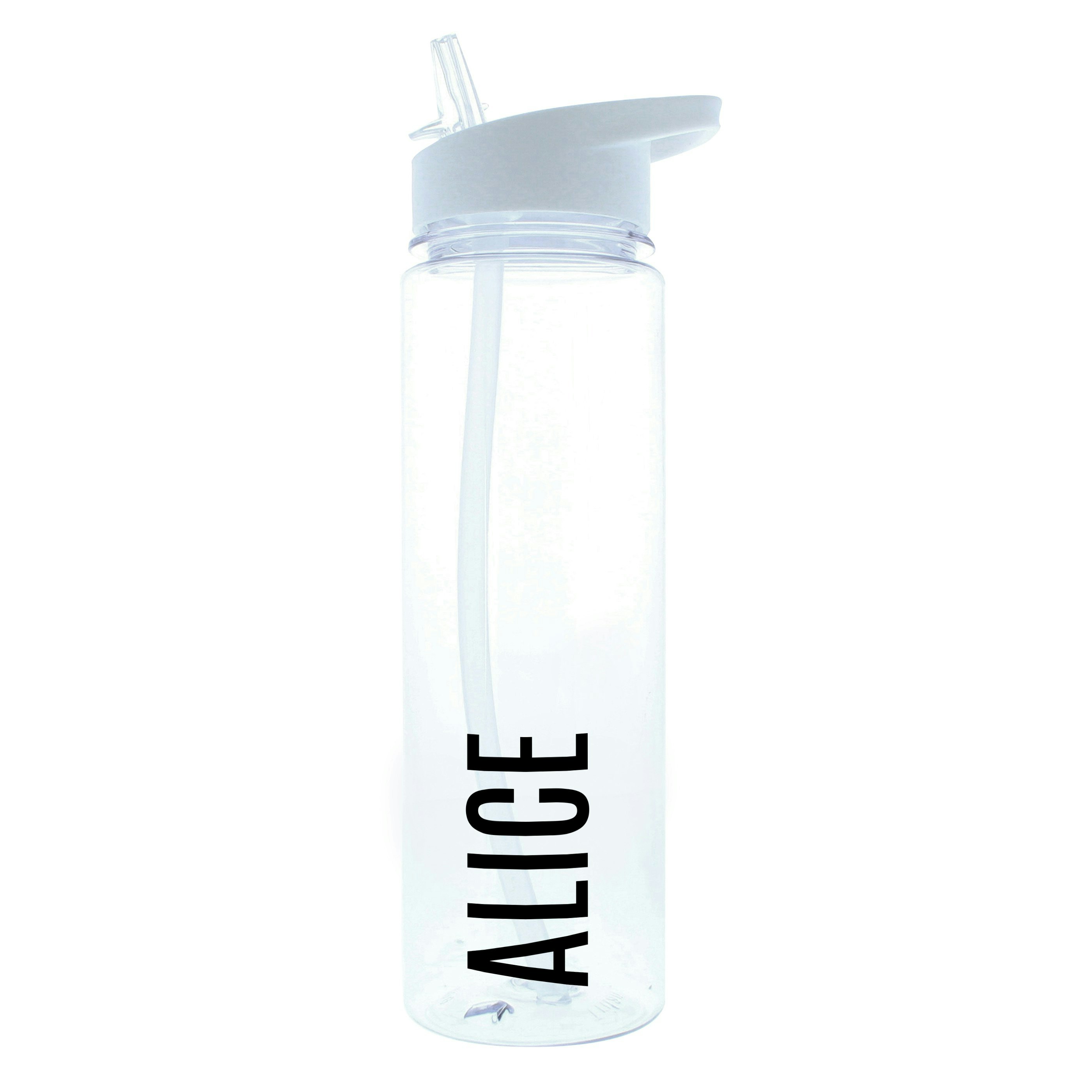 Rackhams White Personalised Name Only Water Bottle