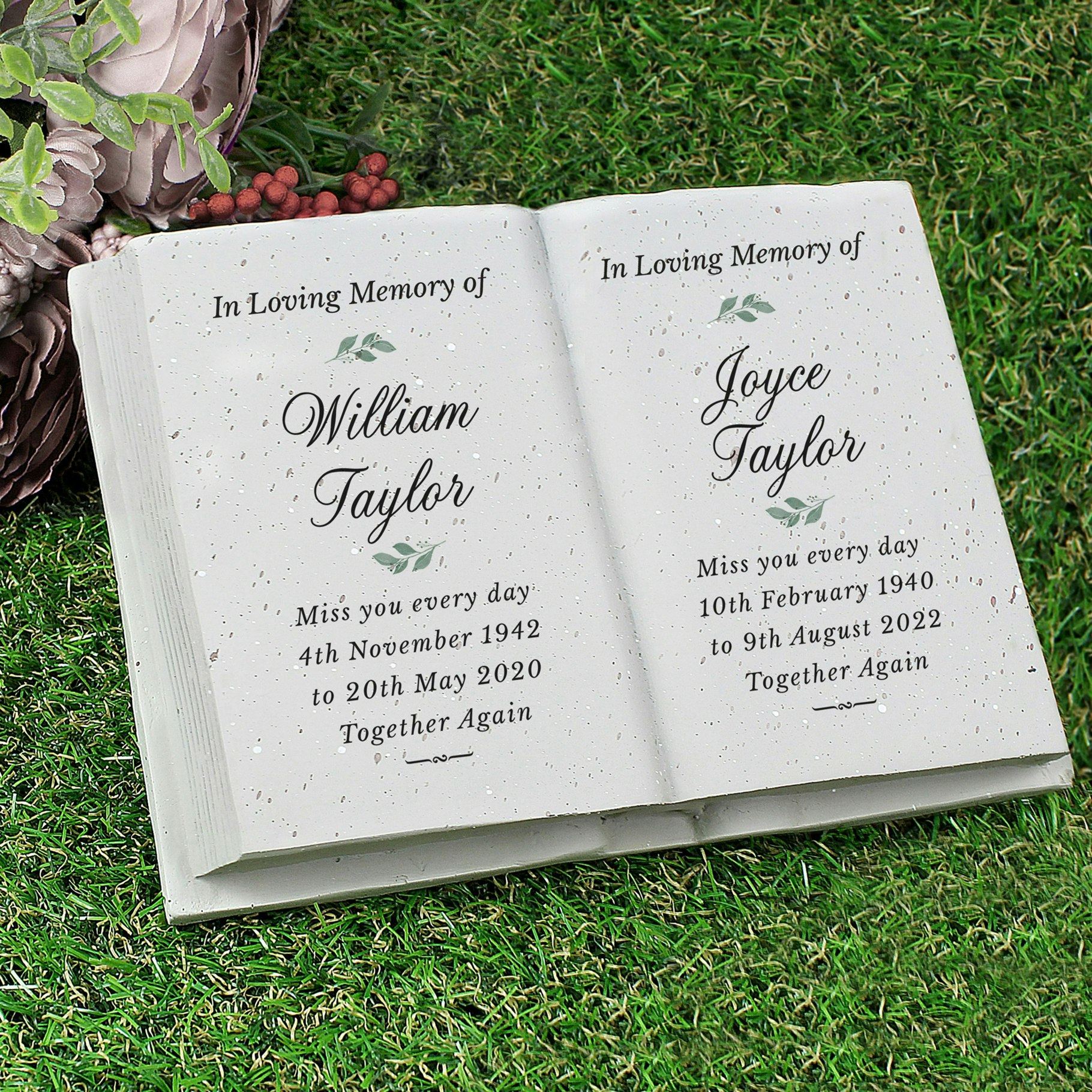 Personalised Memento Company Personalised Couples In Loving Memory Resin Book