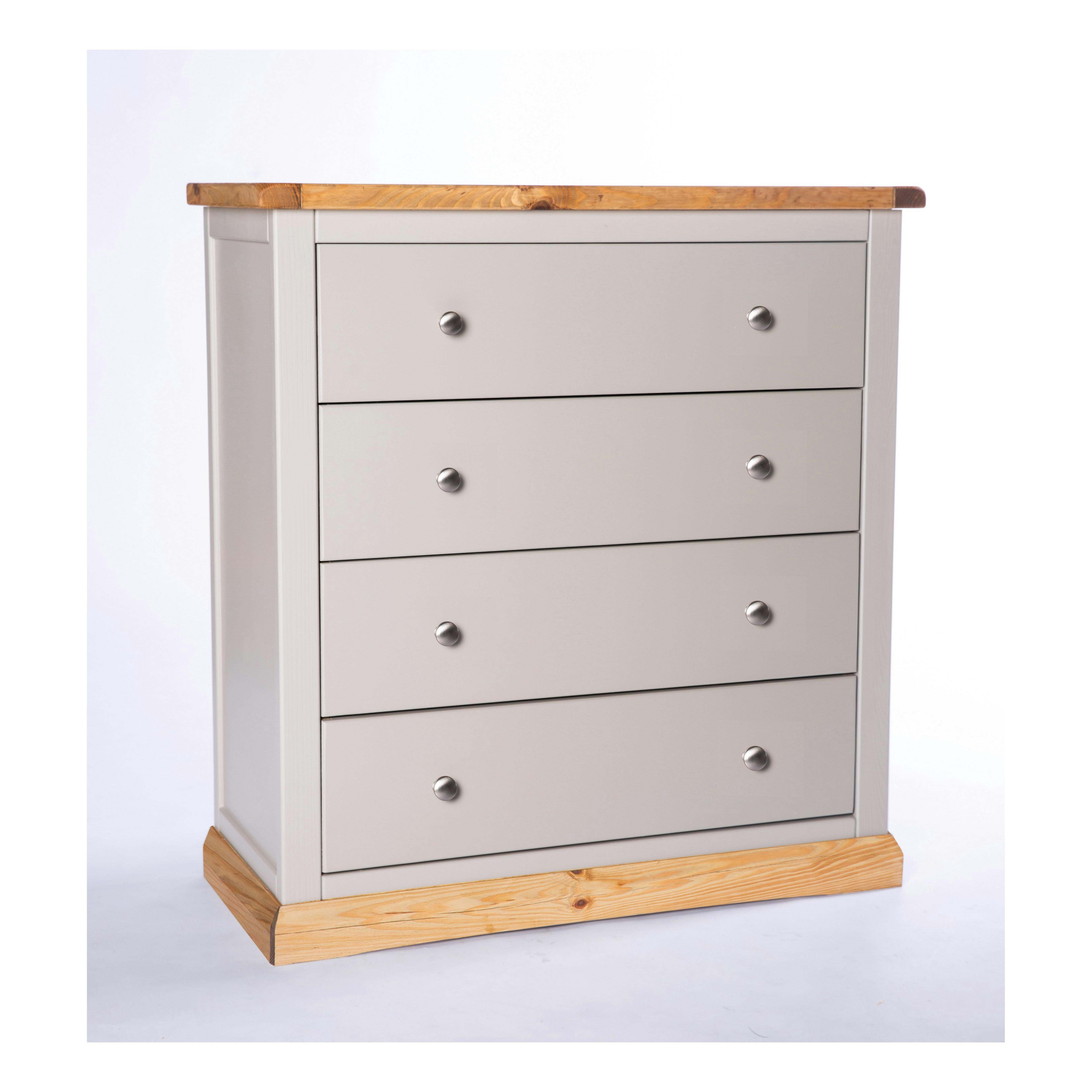 Cabinet Bits Light/Grey Bomporto 4 Drawer Chest Of Drawers Chrome Knob
