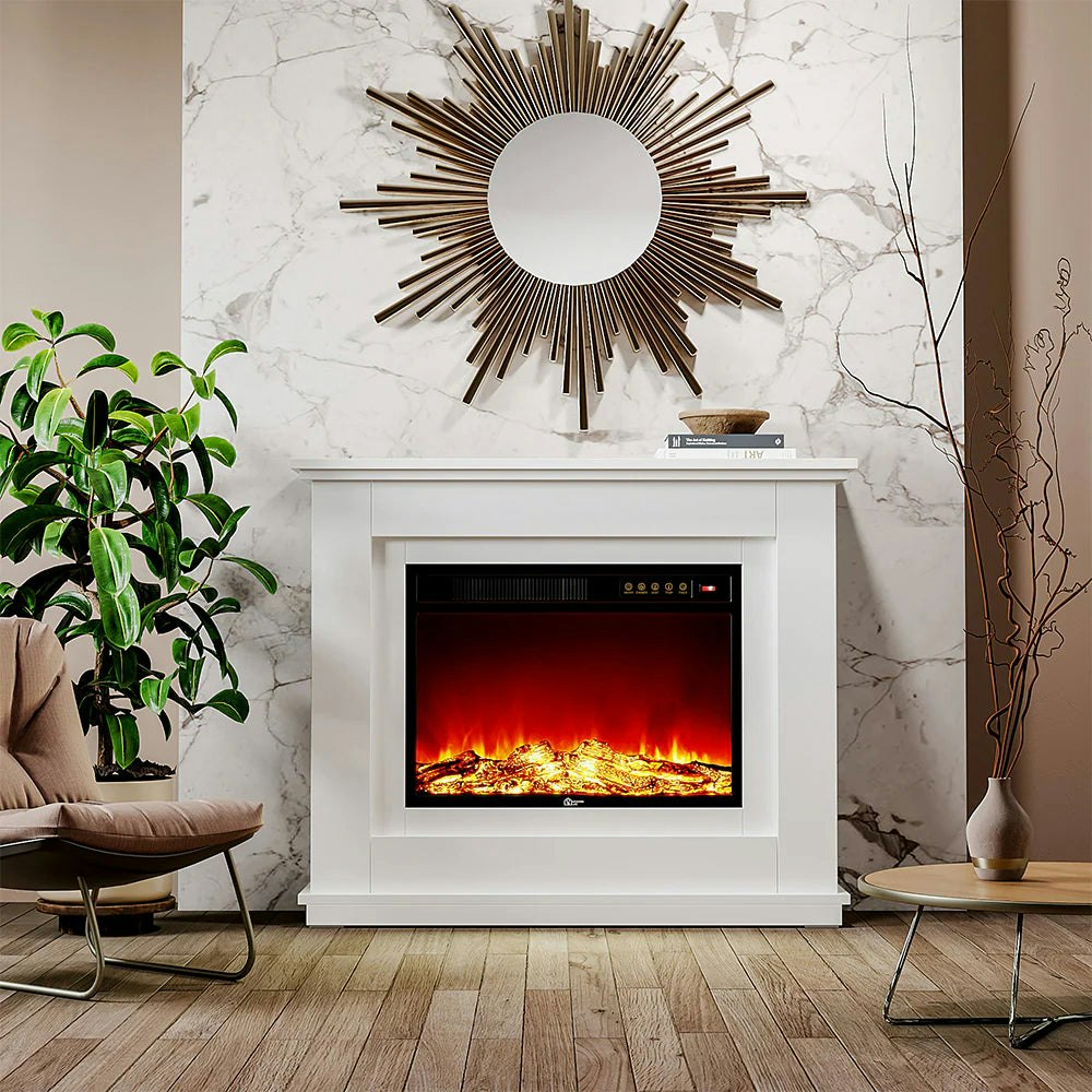 Living And Home Light 39/48 Inch W Electric Fireplace Suite 1800W With Ambient 1/7 Led Colours - 39 Inch With Ambient 1 Led Colour