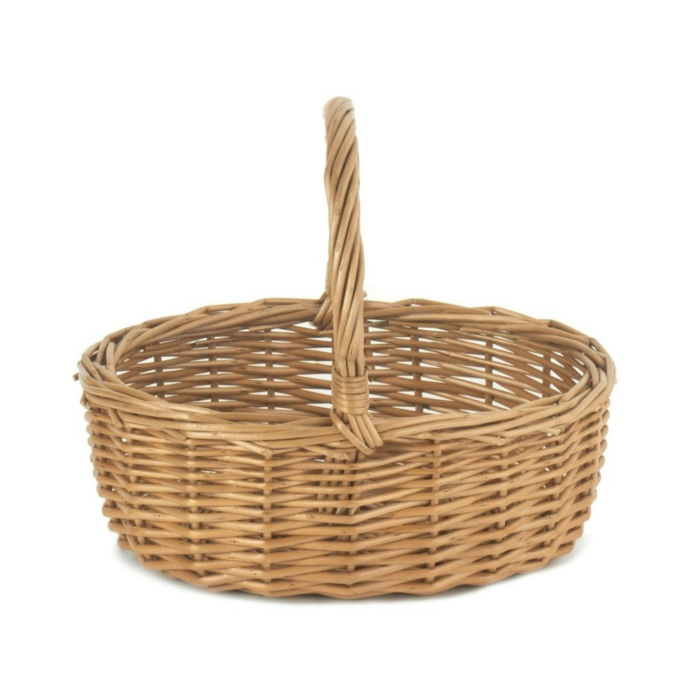Rackhams Red Mini Double Steamed Wicker Shopping Basket