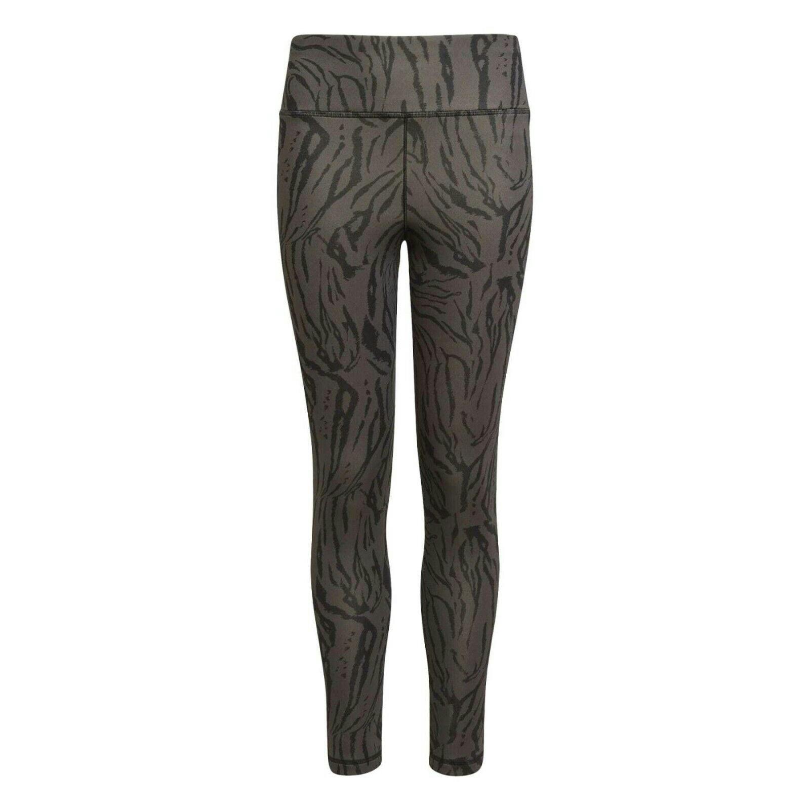 Adidas Girls Black/White Aop Print Leggings - 164 13-14 Years