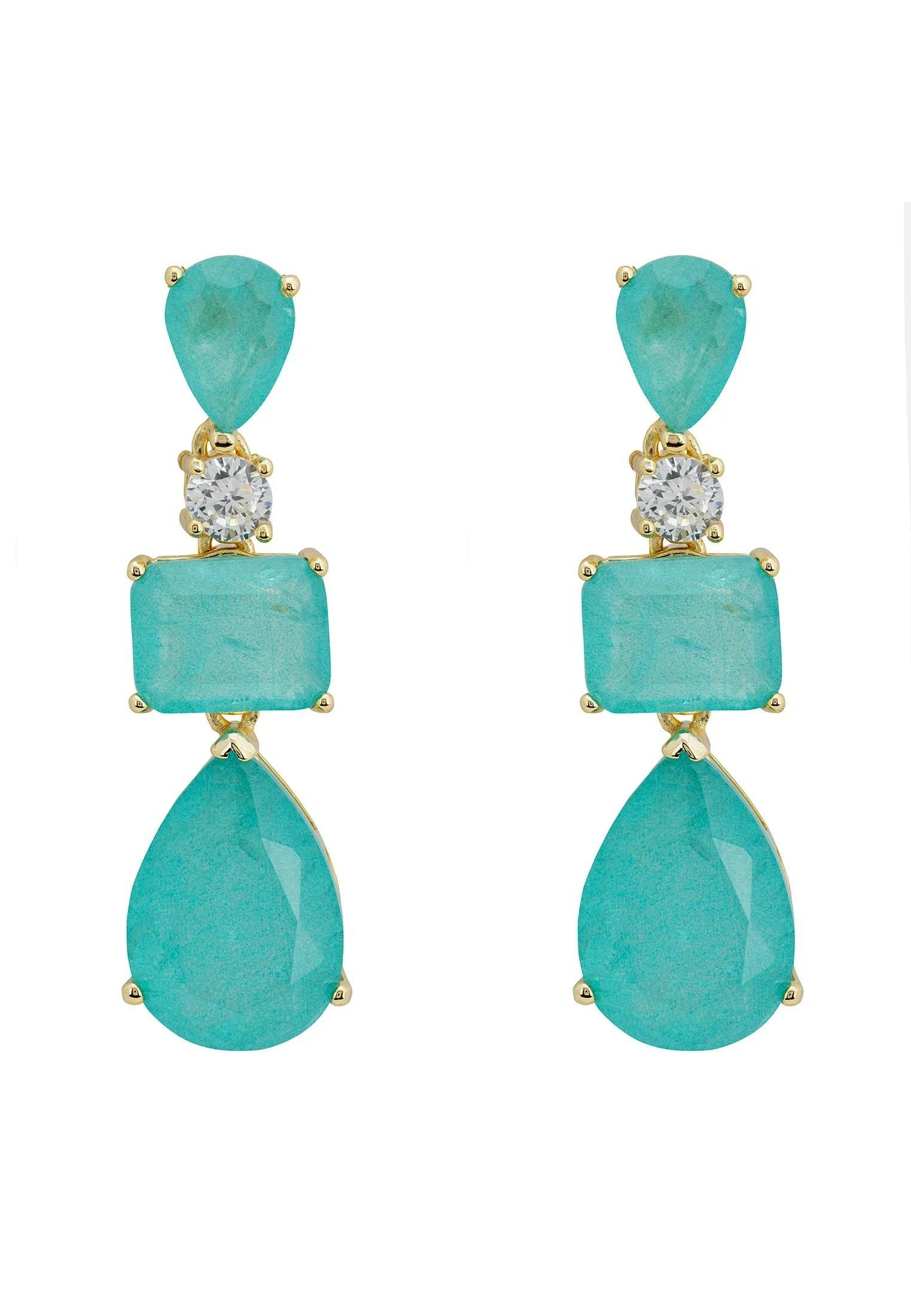 Latelita Gold Valentina Drop Earrings Paraiba Tourmaline