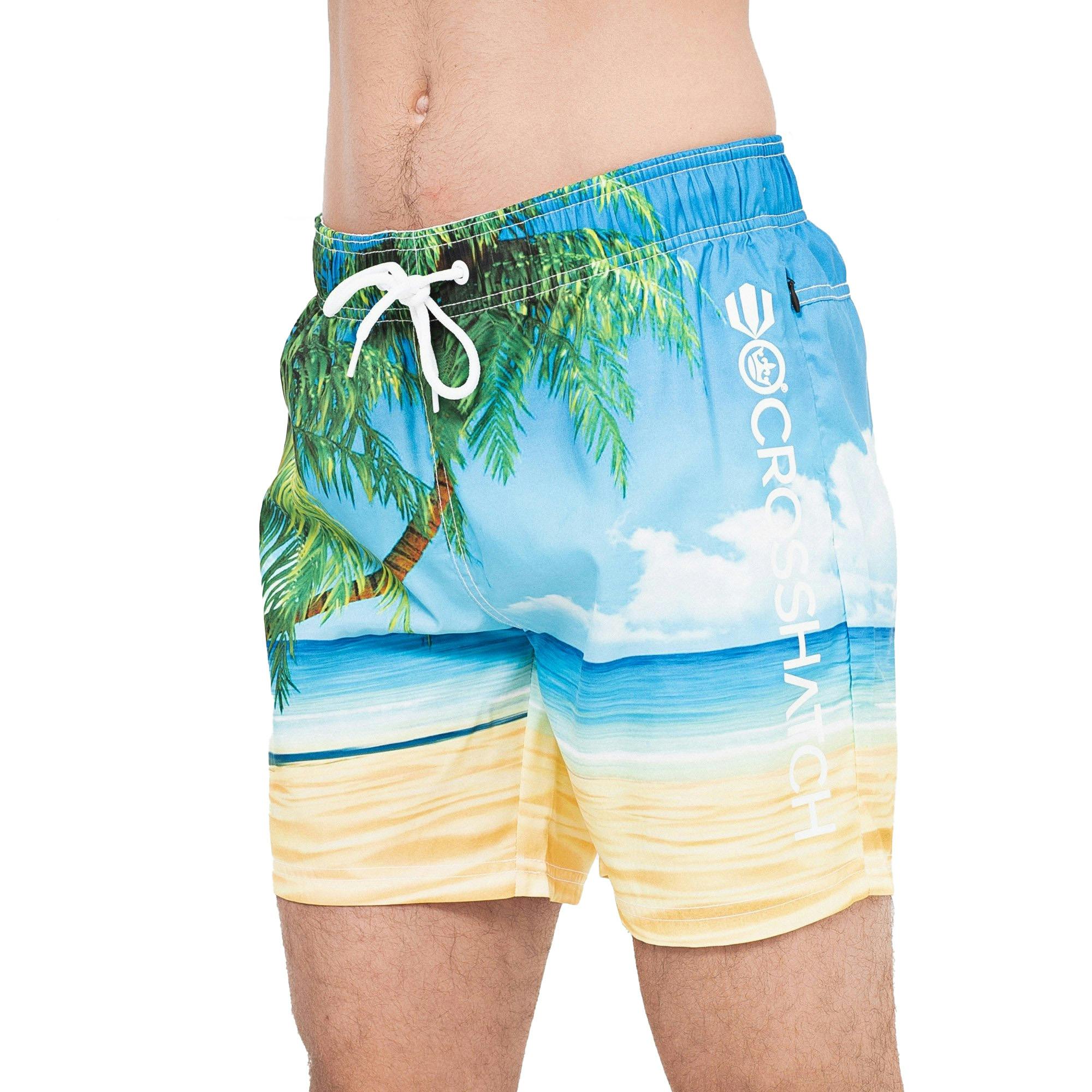 Crosshatch Men's Blue Dream Beach Swim Shorts - S - 100% Polyester