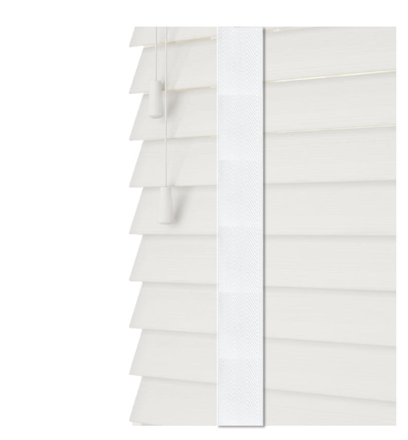 Rackhams White Ultra Faux Wood Venetian Blinds With Tapes (130Cm Drop) - 190Cm